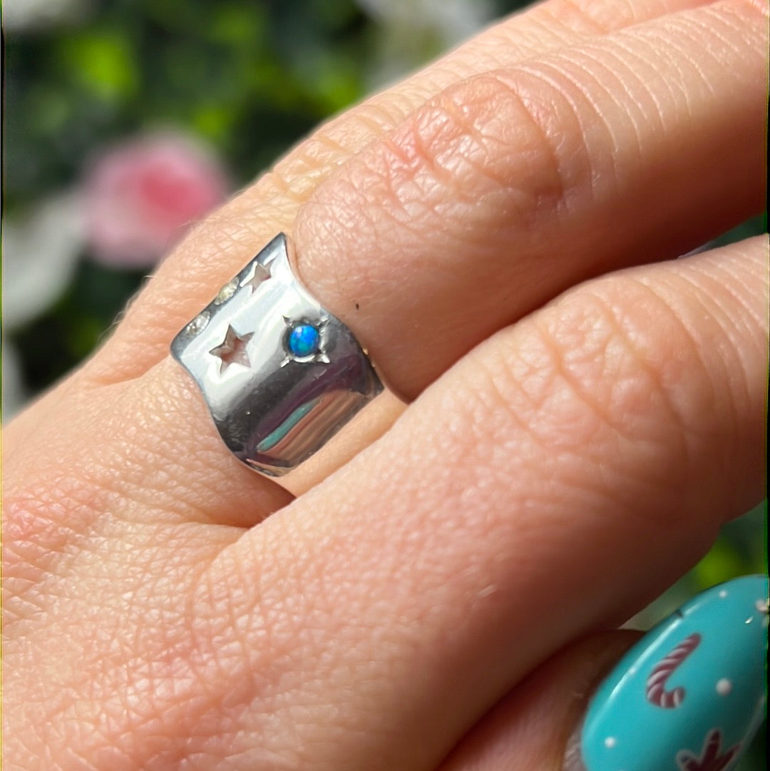 Tala Lani Opal Moon - 925 Sterling Silver Ring