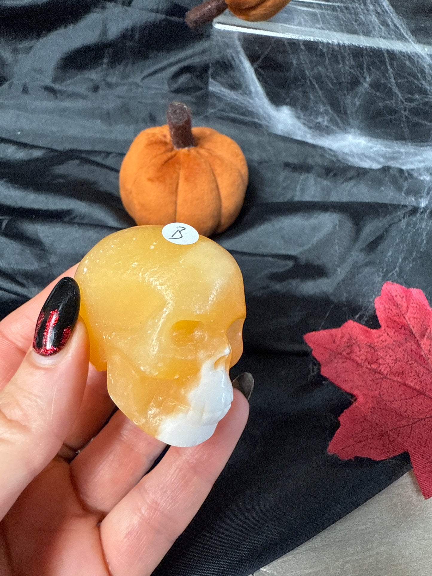 Orange Calcite Skull