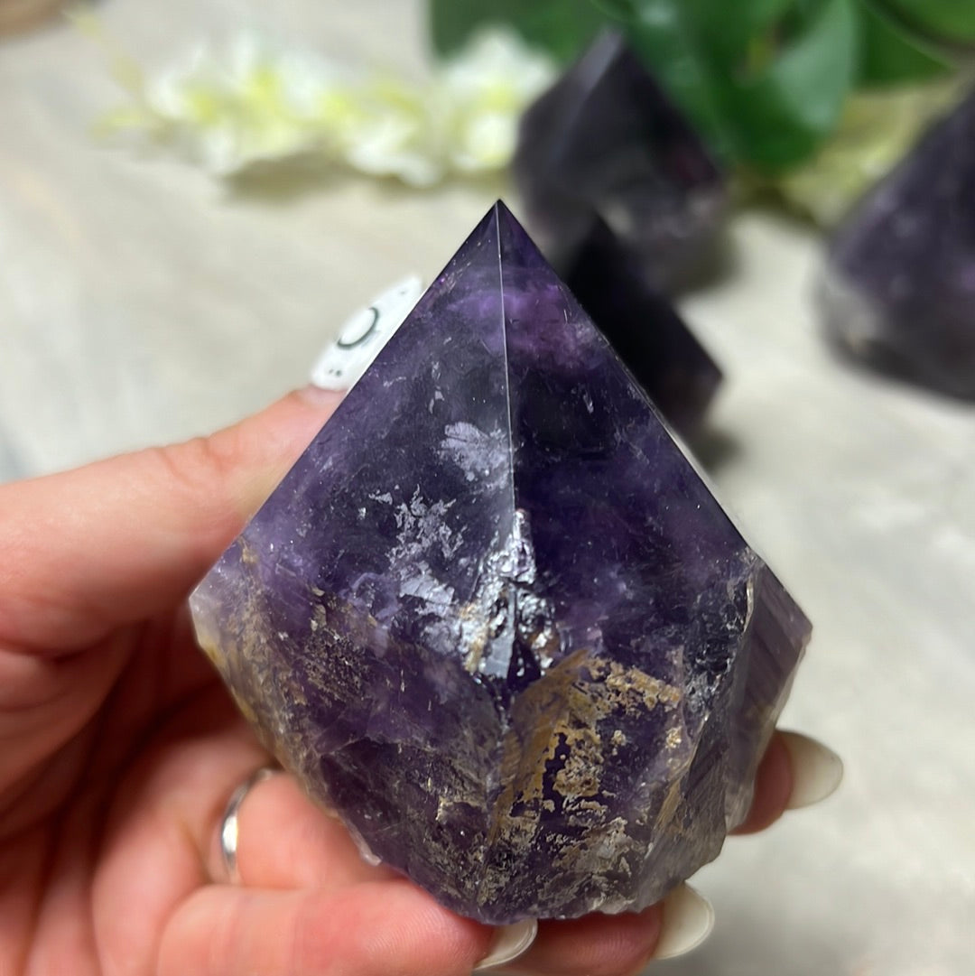 Amethyst Half & Half Polished Raw Tower Points