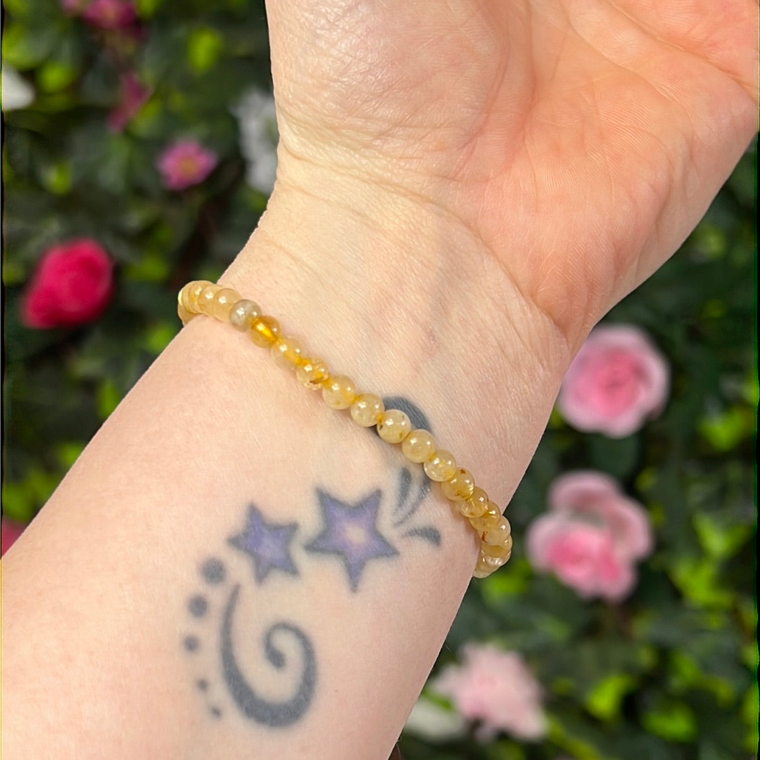 Golden Rutile - 4mm Bead Bracelet