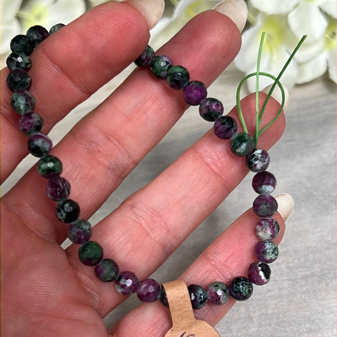 AA Ruby Zoisite Facet Bracelet