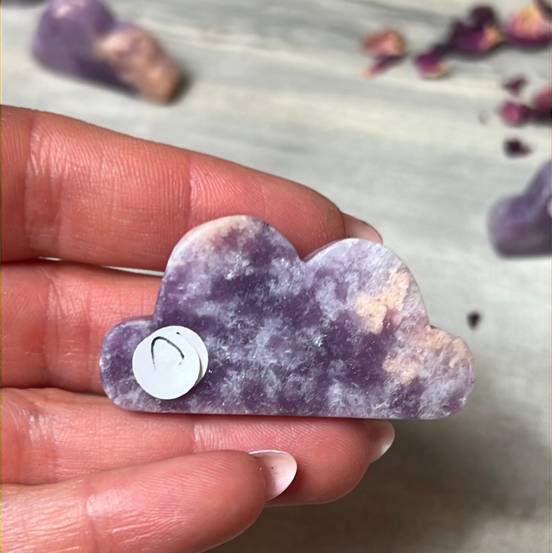 Lepidolite with stillbite Cloud