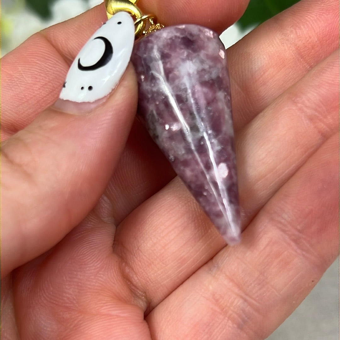 Pink Tourmaline in Quartz Pendulum / Dowser