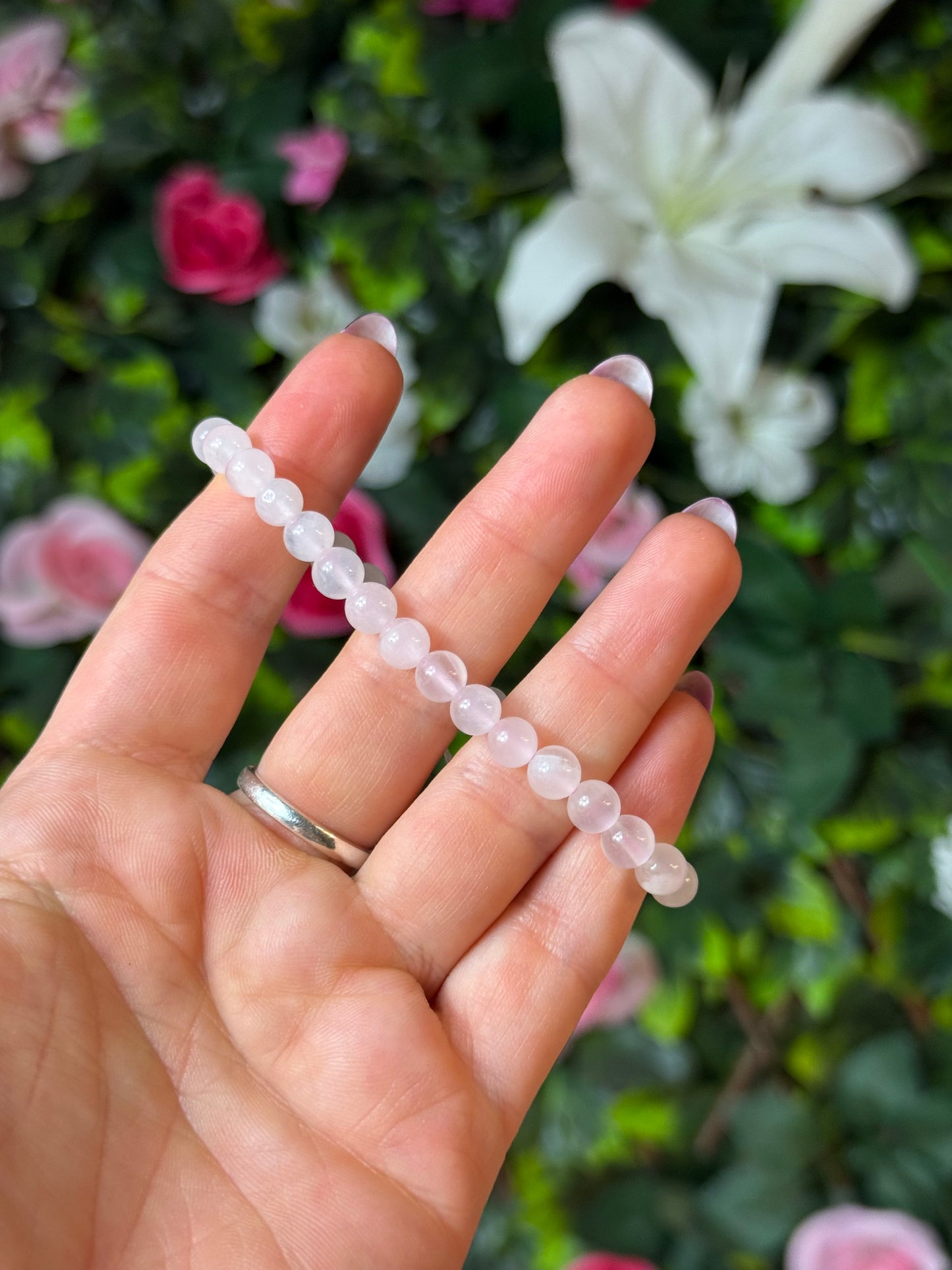 Pink Calcite Bead Bracelet