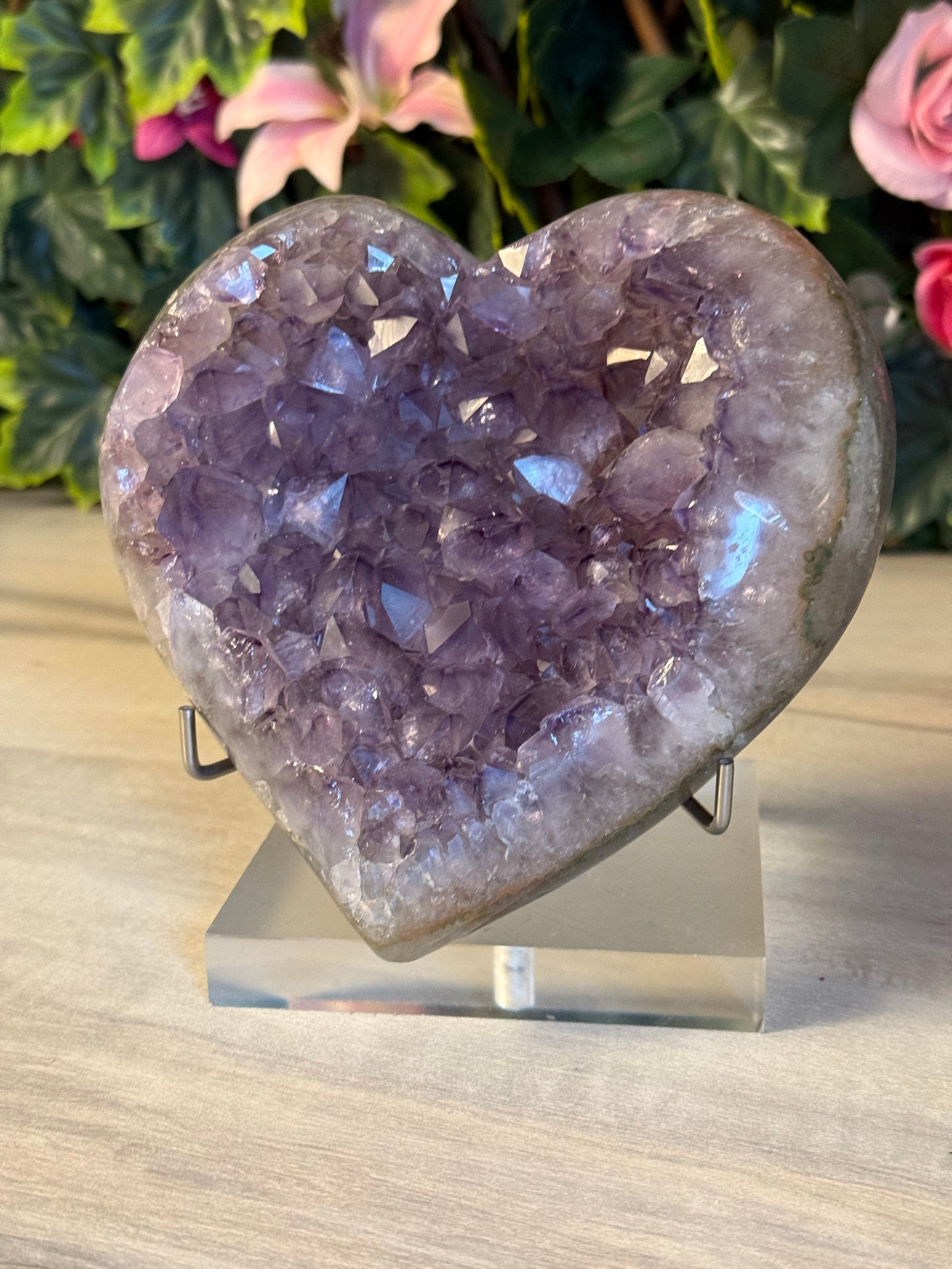 Large Amethyst Druzy Heart
