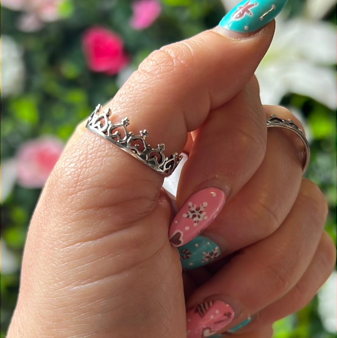 Heart Crown 925 Sterling Silver Ring