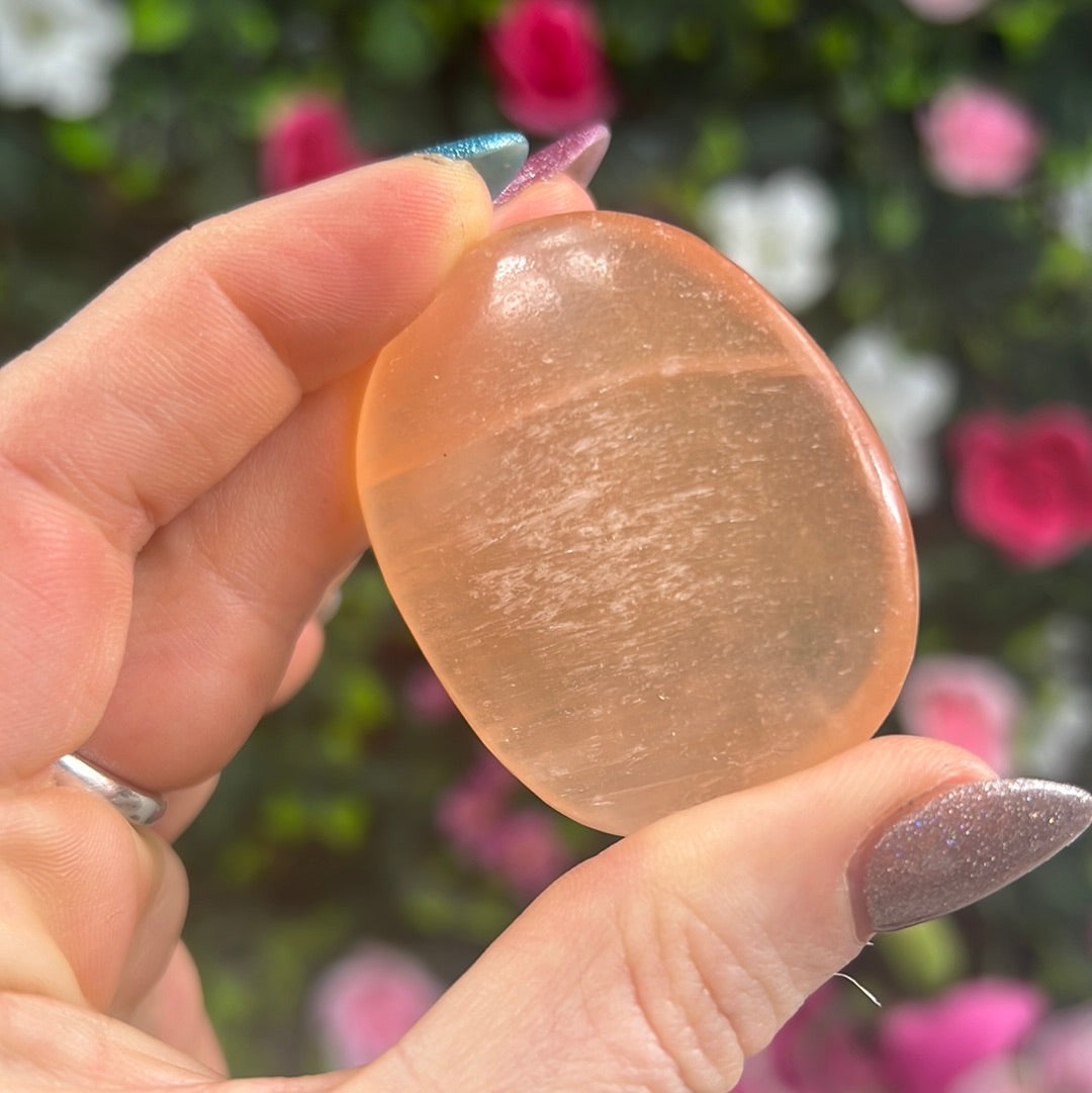 Peach Selenite Palm - orange