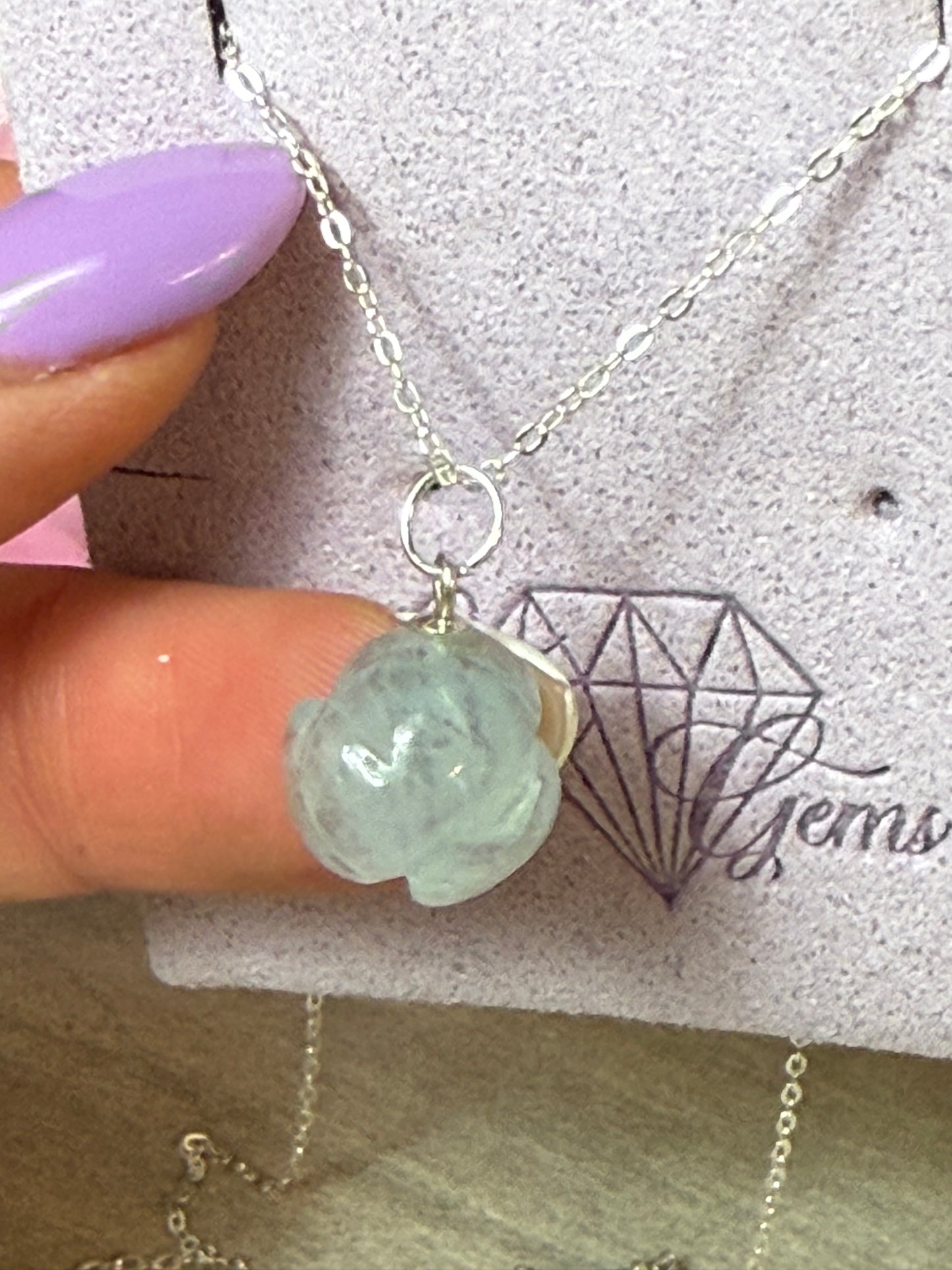 Aquamarine Flower Sterling Pendant