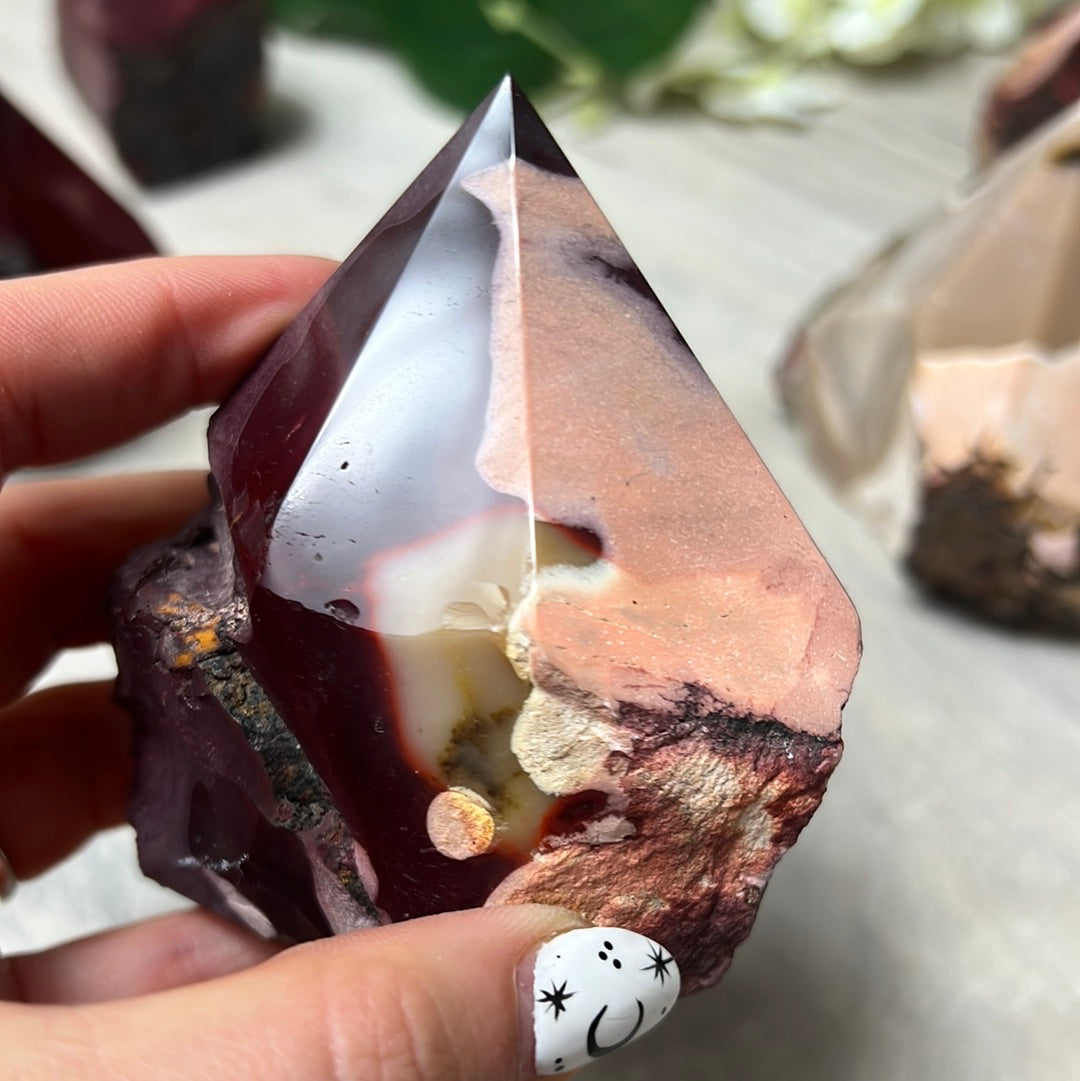 Mookaite Half & Half Polished Raw Tower Points