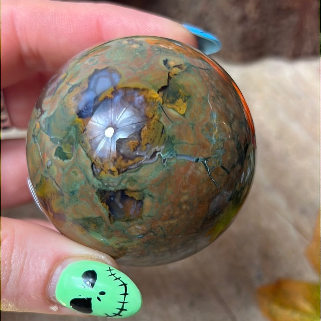 Rhyolite Rainforest Jasper Sphere