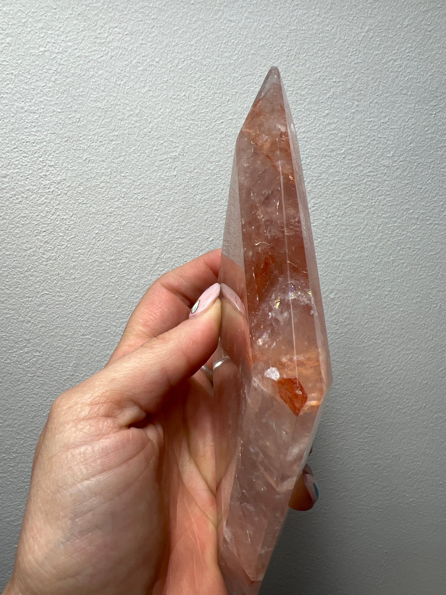 XL Rose and Fire Quartz Diamond
