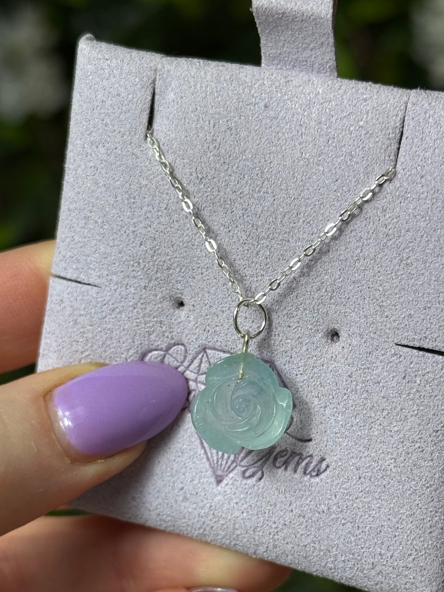 Aquamarine Flower Sterling Pendant