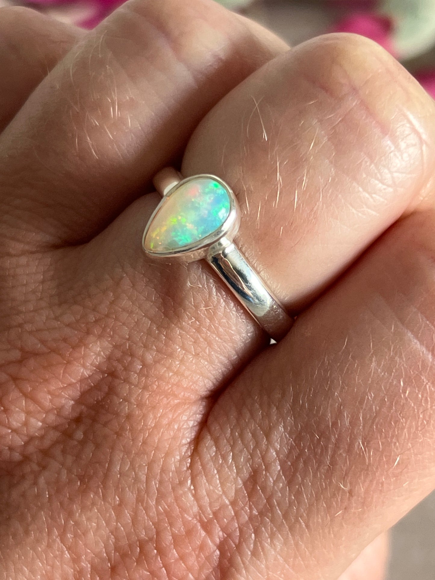 Ethiopian Opal 925 Sterling Silver Ring - Size O
