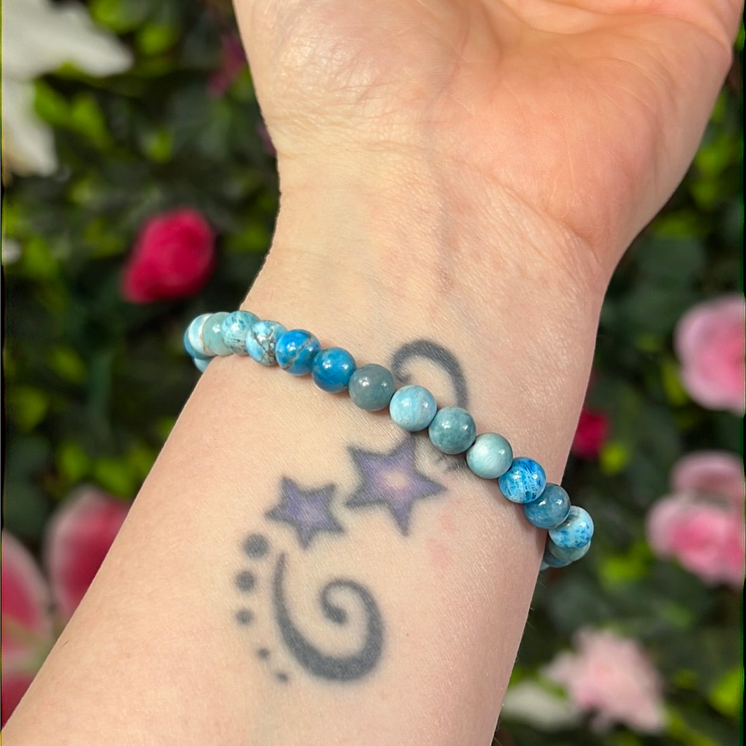 Apatite 6mm Bead Bracelet