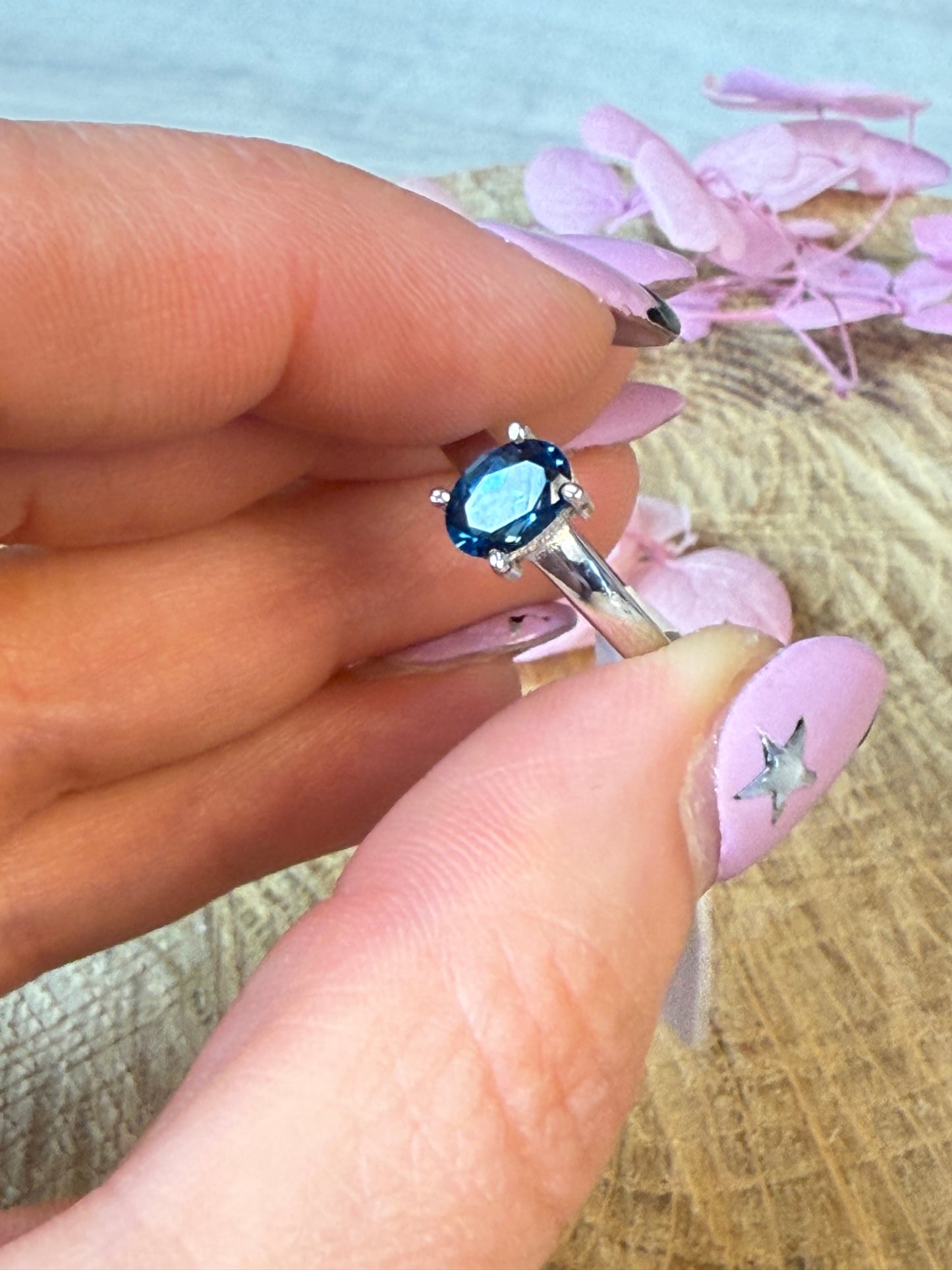 London Blue Topaz 925 Ring - Size P 1/2