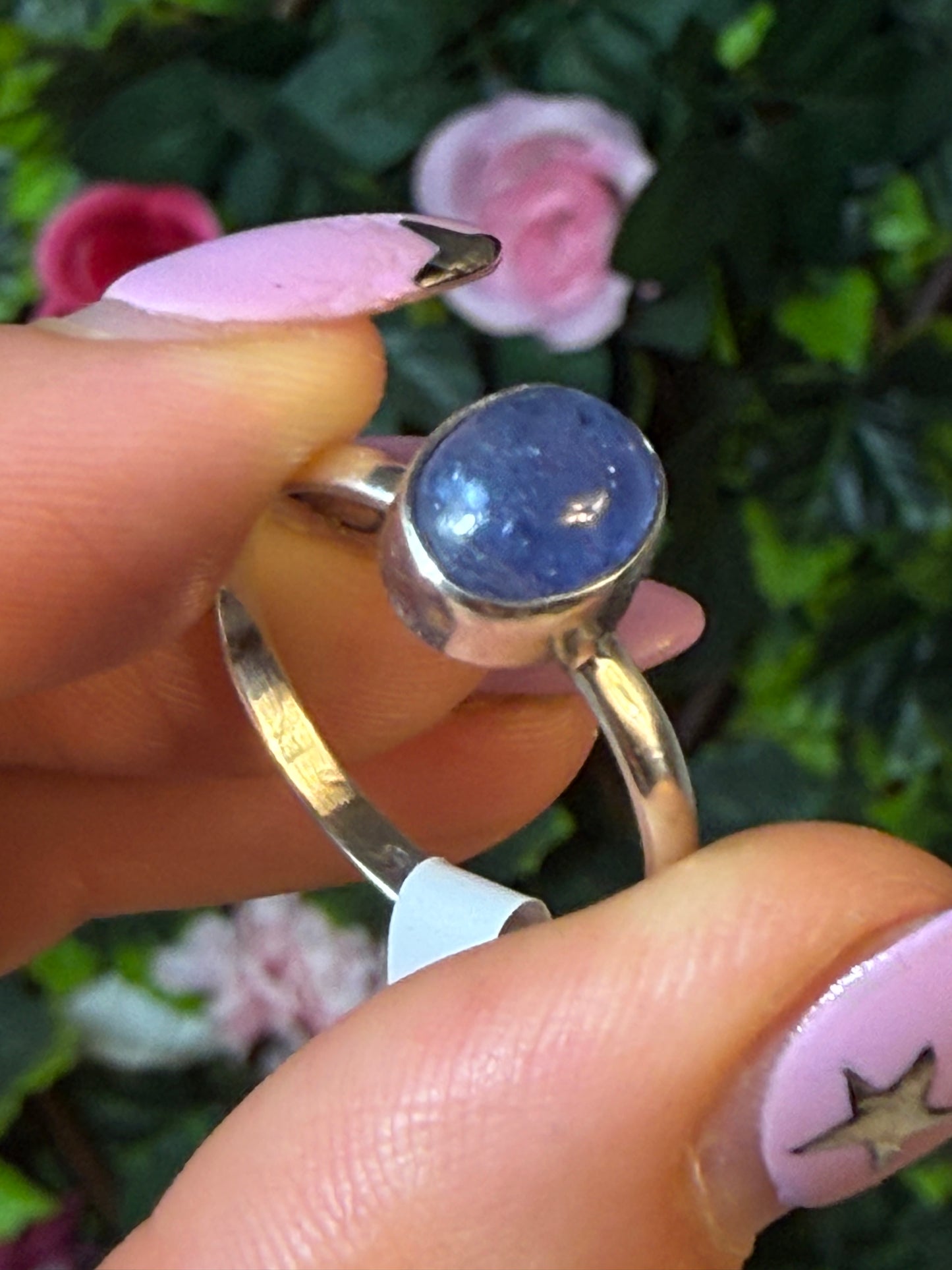 Tanzanite 925 Silver Ring - Size S 1/2