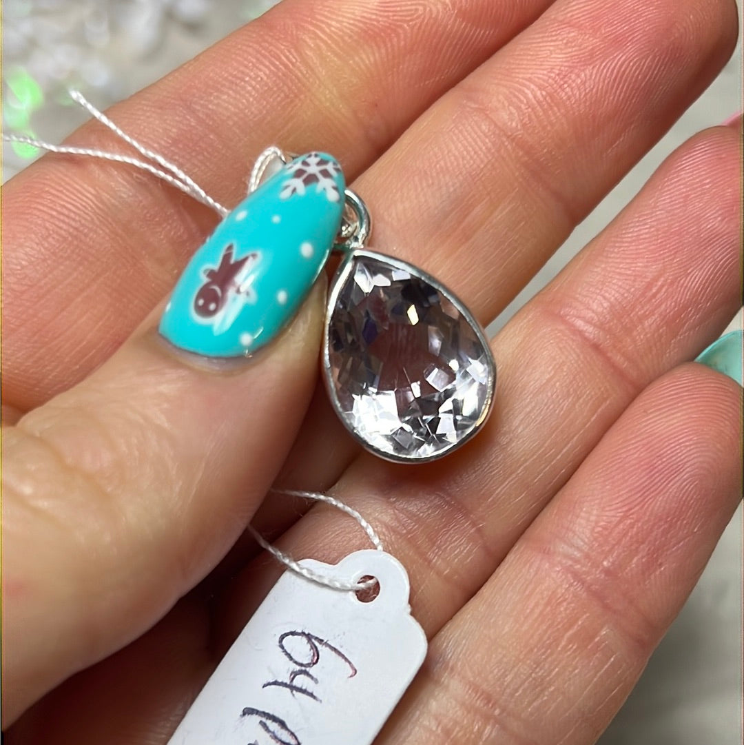 Pink Amethyst - Facet 925 Sterling Silver Pendant