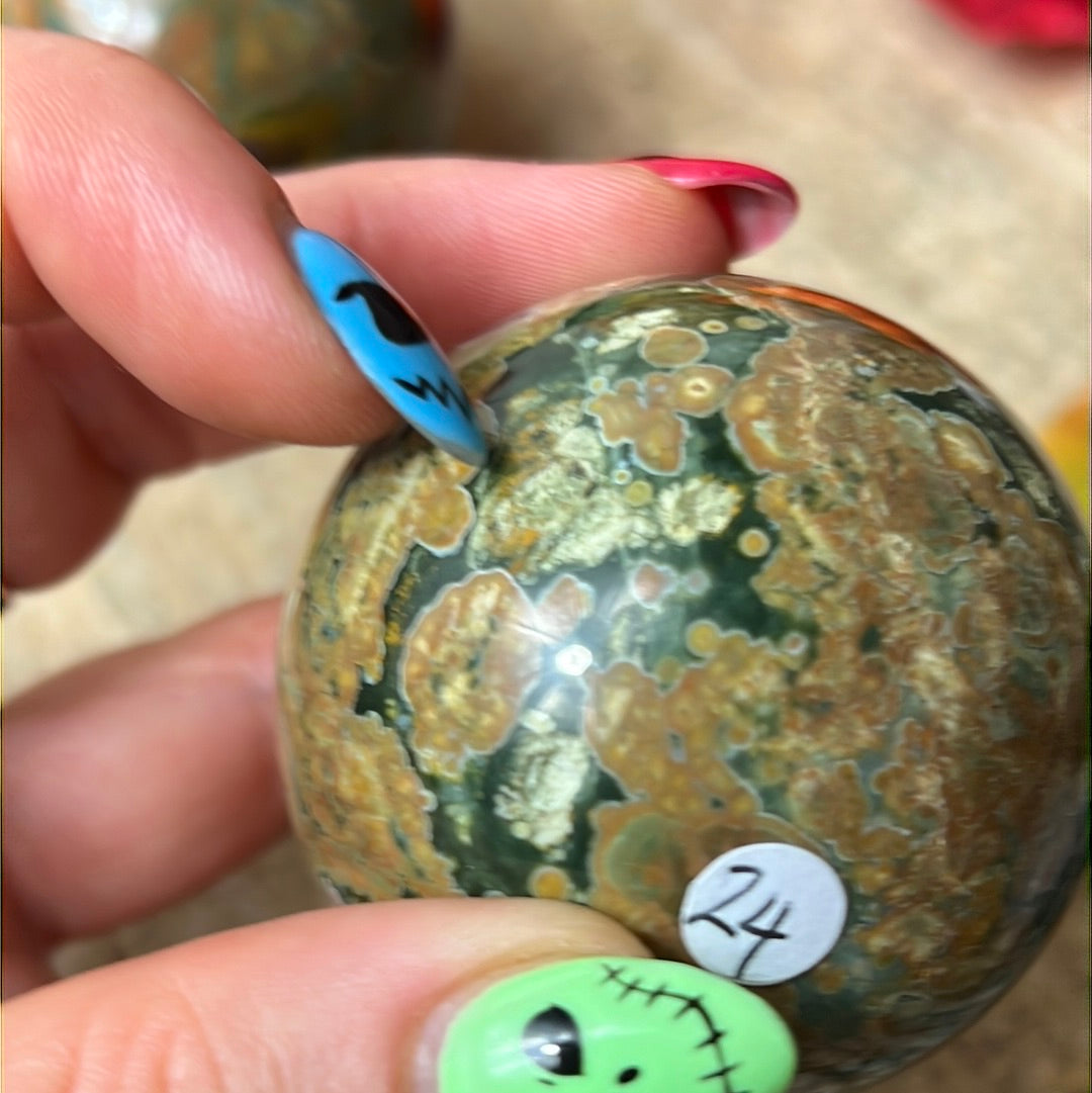 Rhyolite Rainforest Jasper Sphere