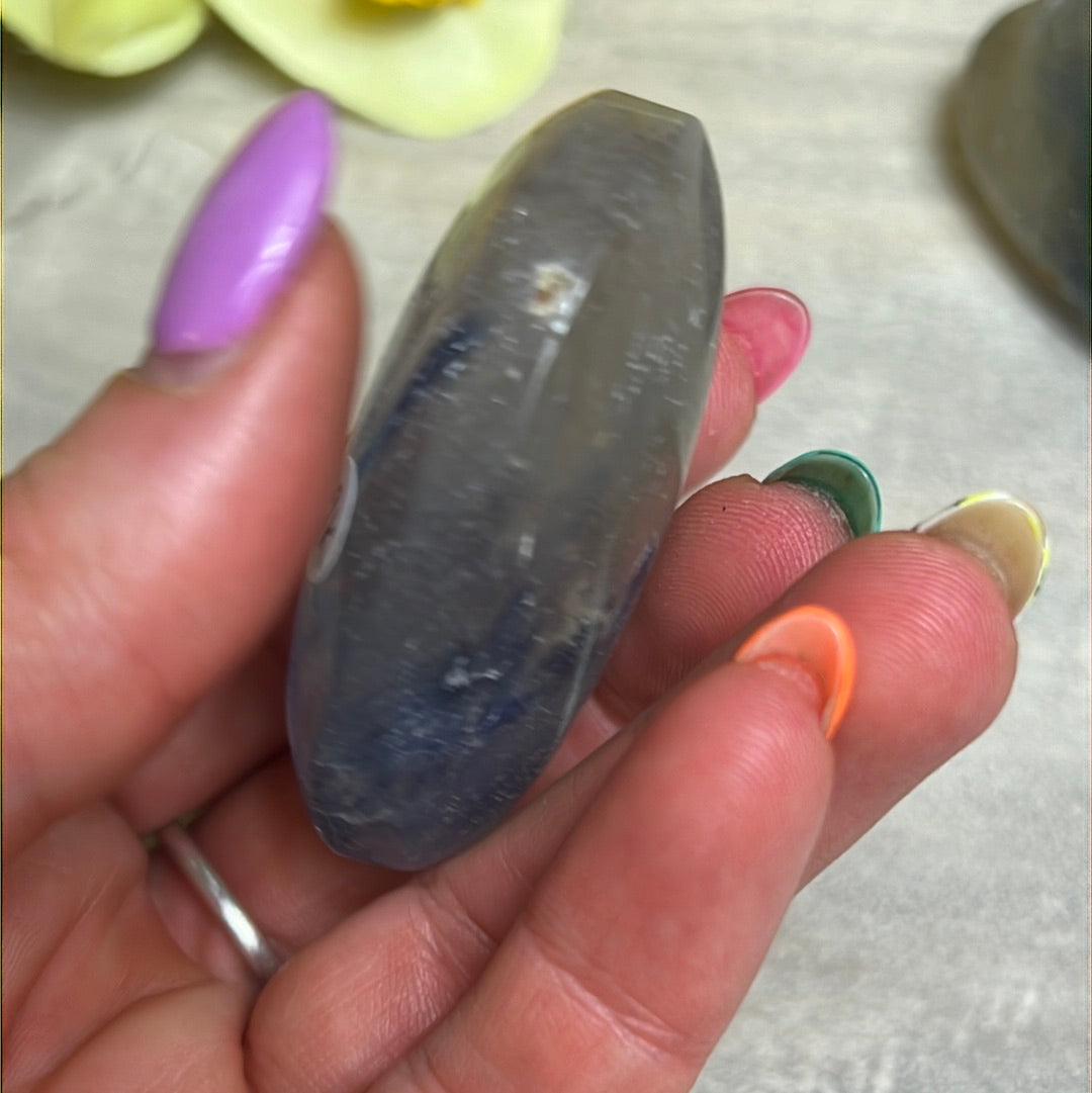 Kyanite in Clear Quartz Palm - rare find
