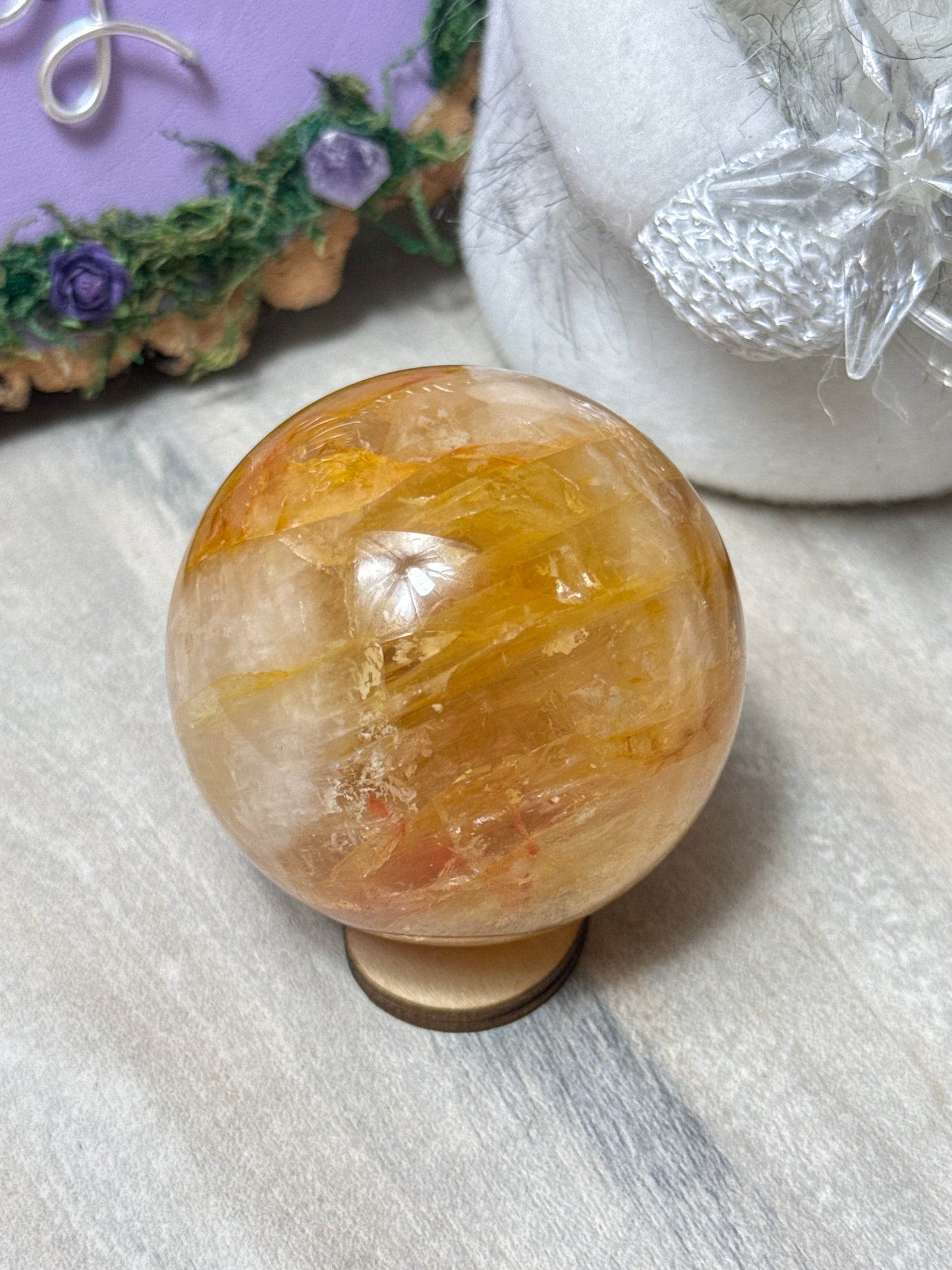 Fire Quartz & Golden Healer Sphere