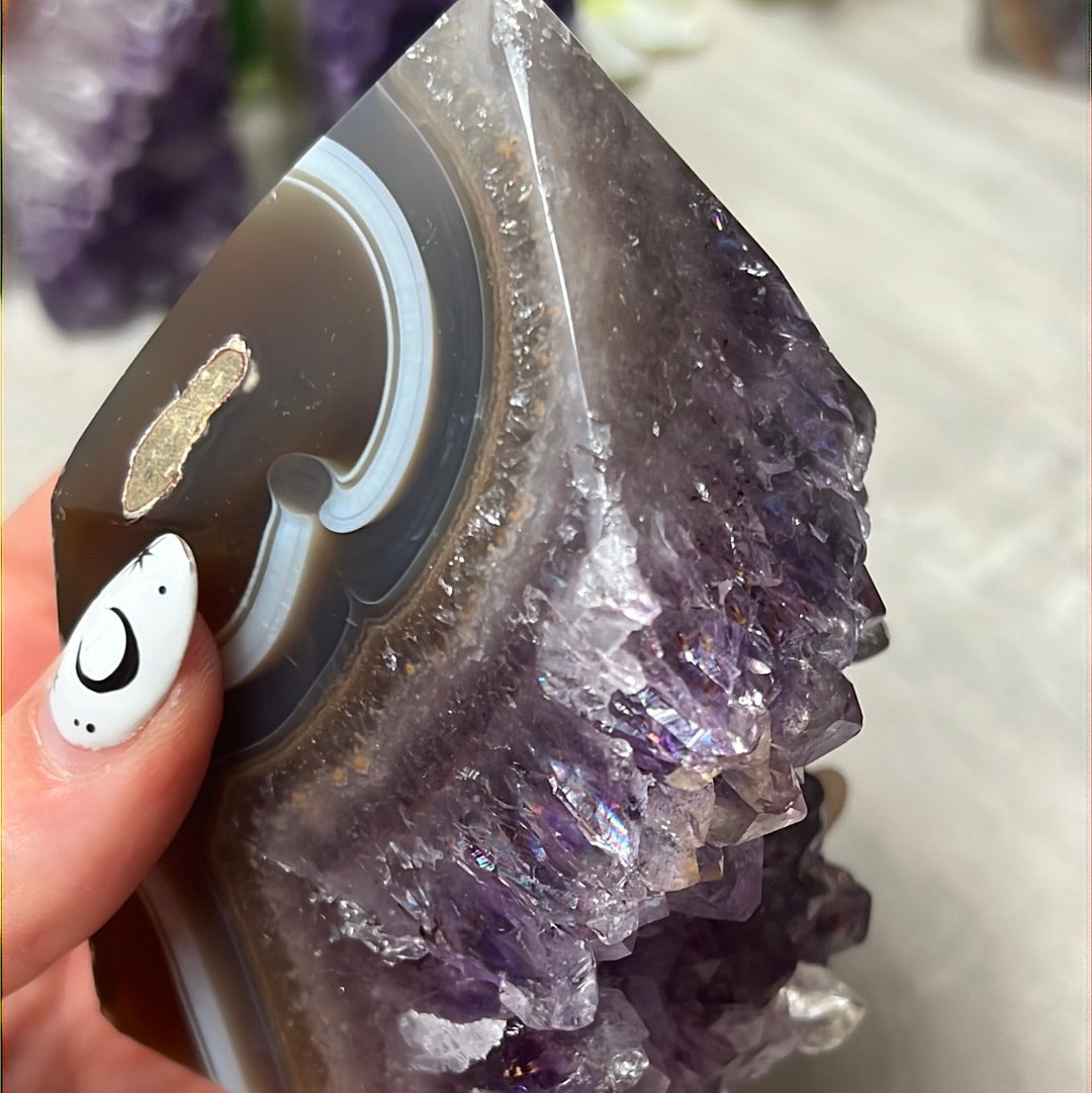 A Amethyst Agate Tower Points