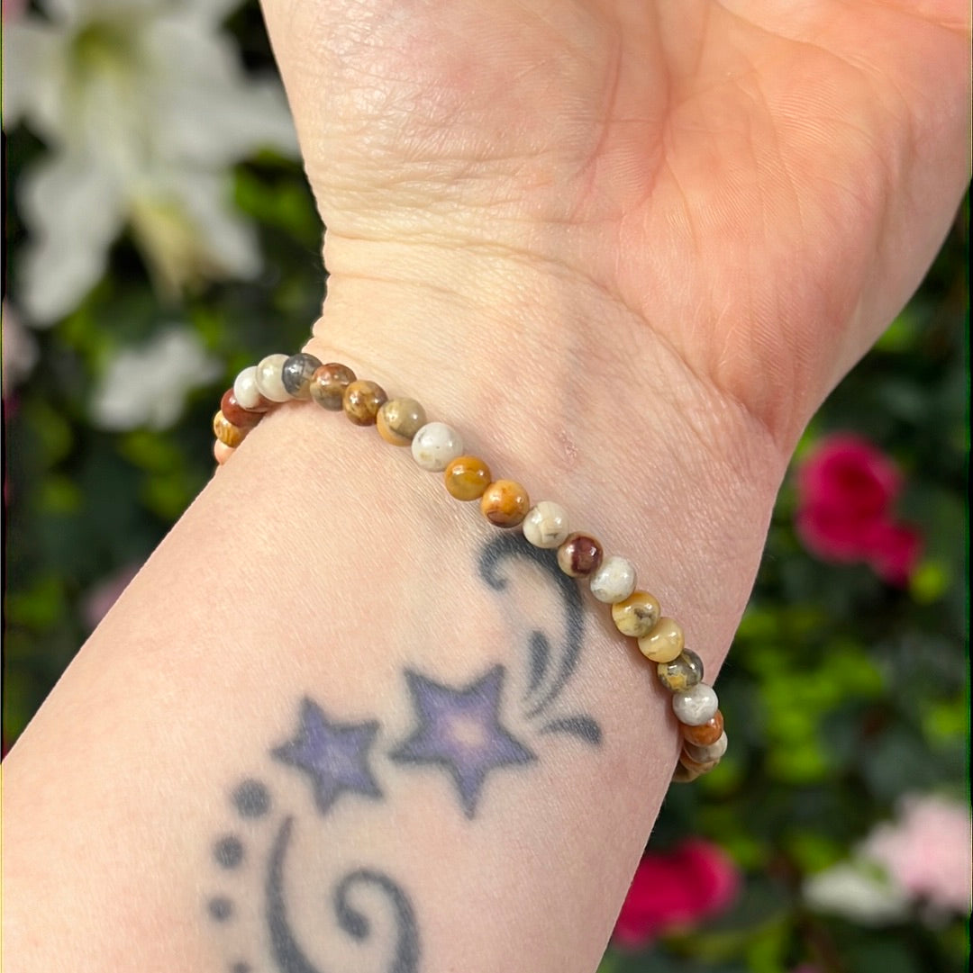 4mm Crazy Lace Bead Bracelet