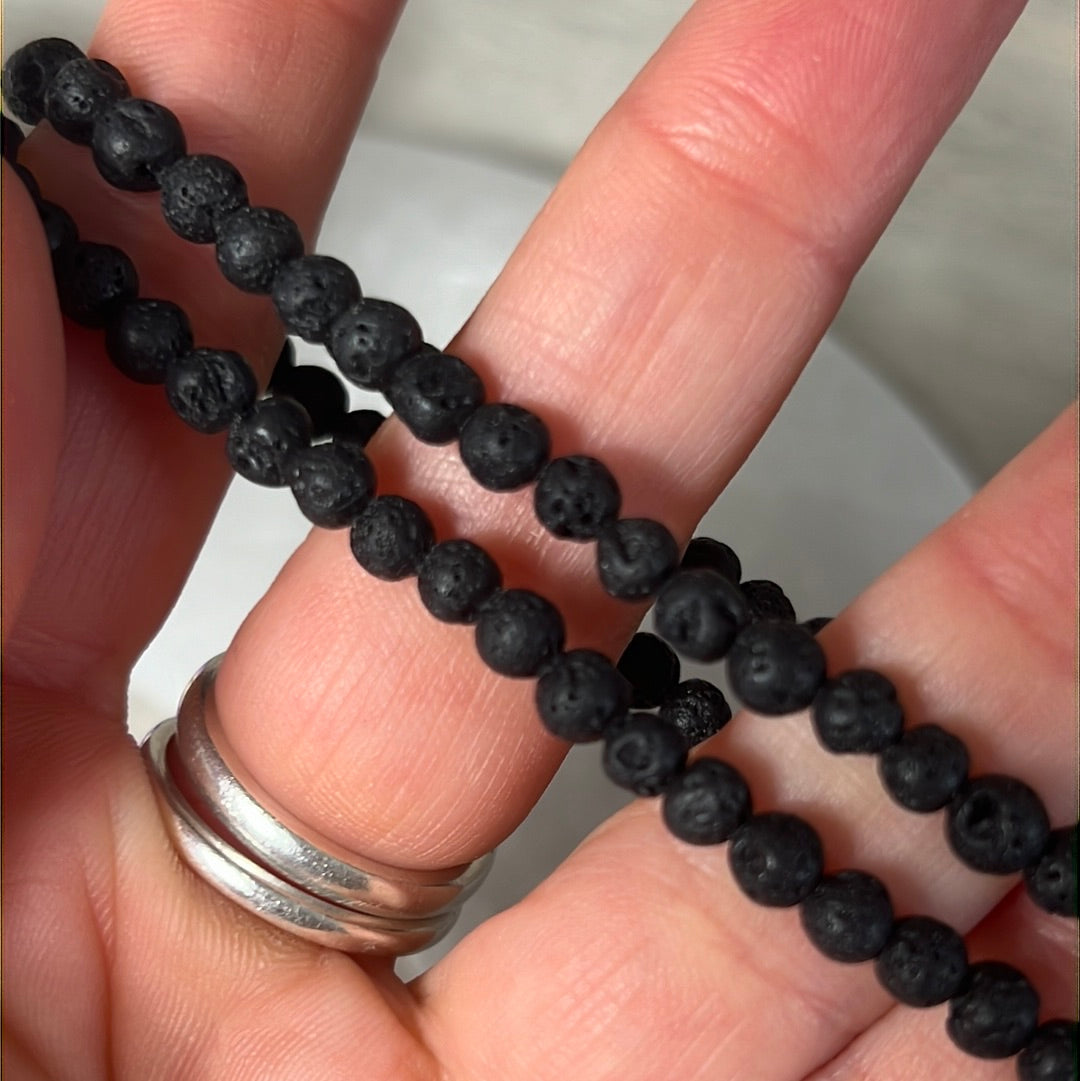 4mm Lava Bead Bracelet