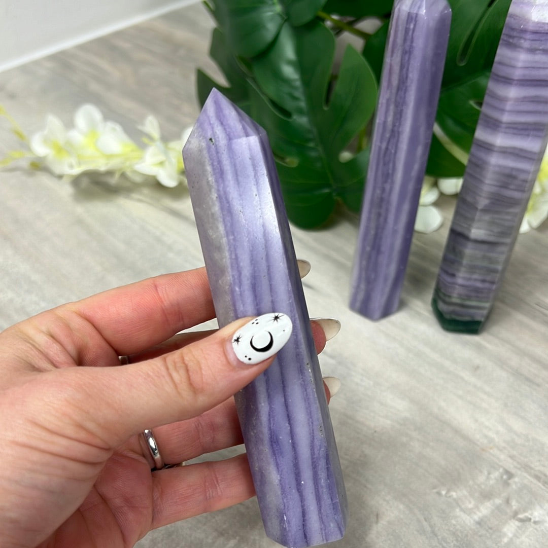 Sagentic Fluorite Purple Tower Points