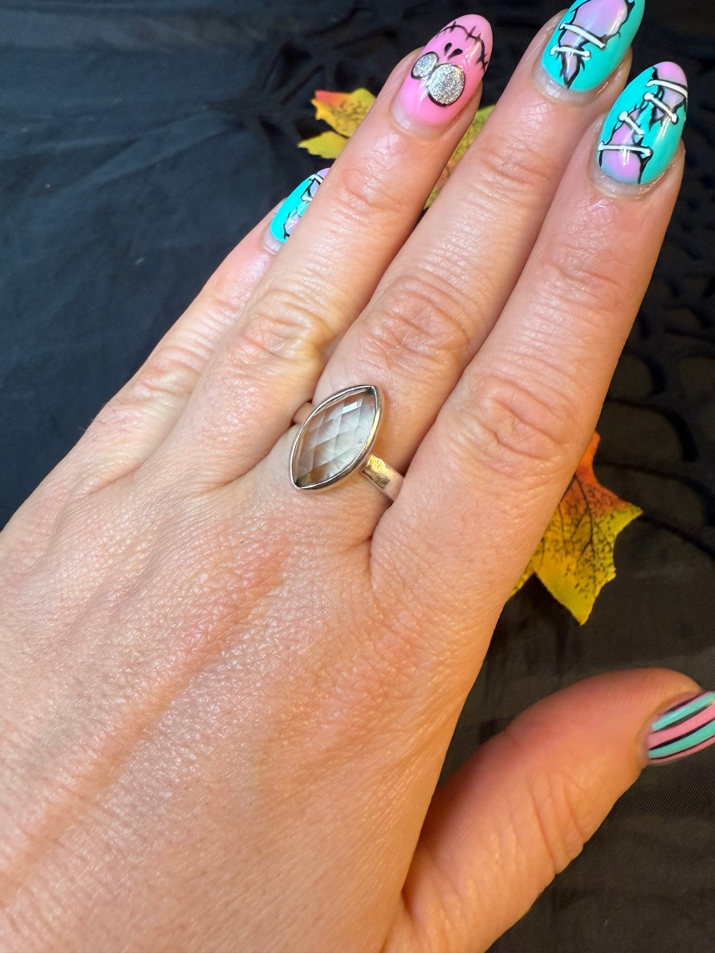 Prasolite 925 Ring - Size S 1/2 Green Amethyst