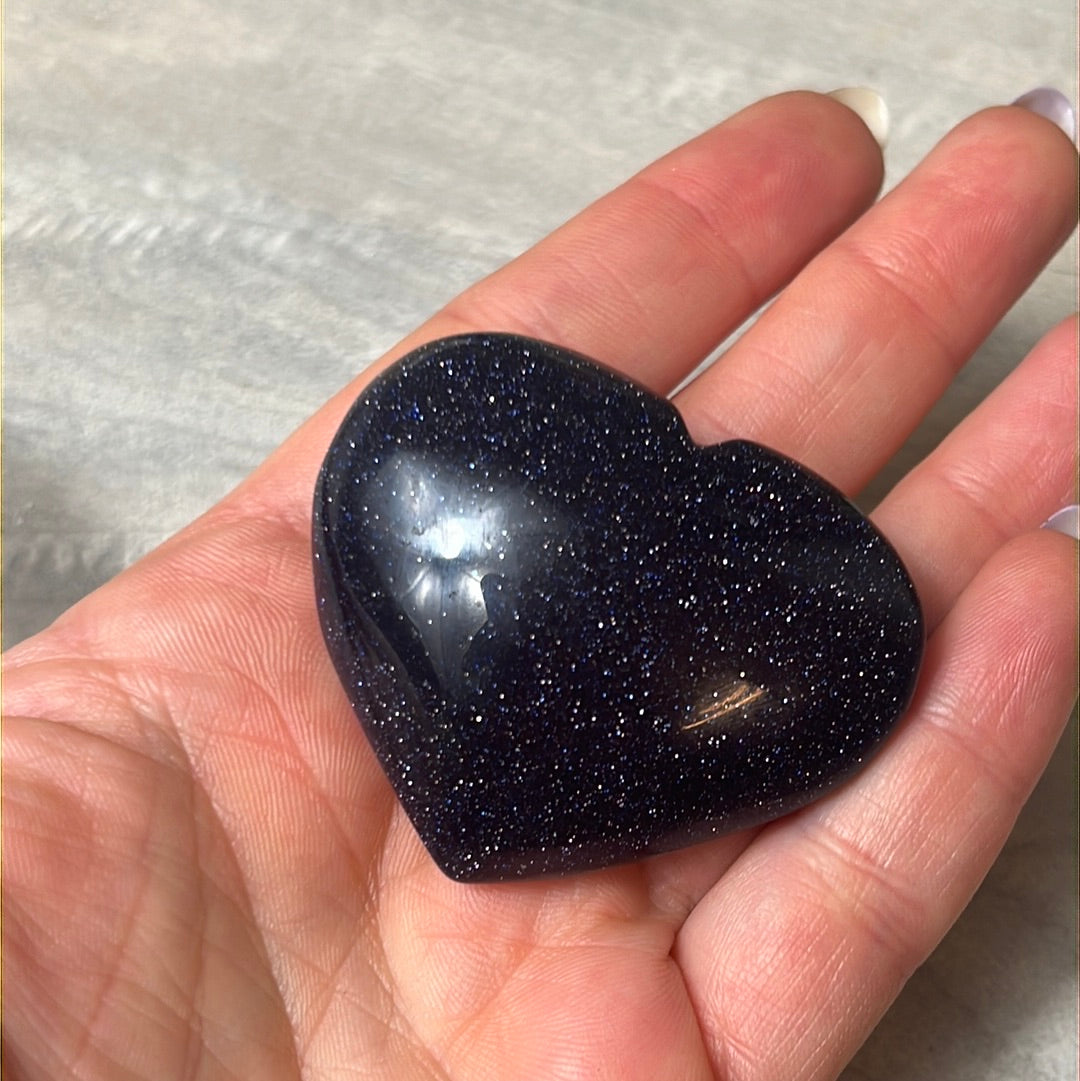 Blue goldstone heart