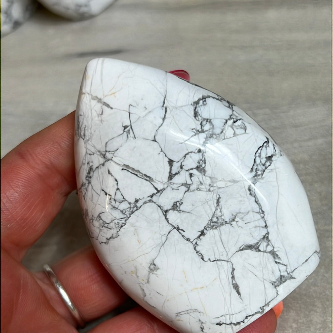 White Howlite Freeform Flame