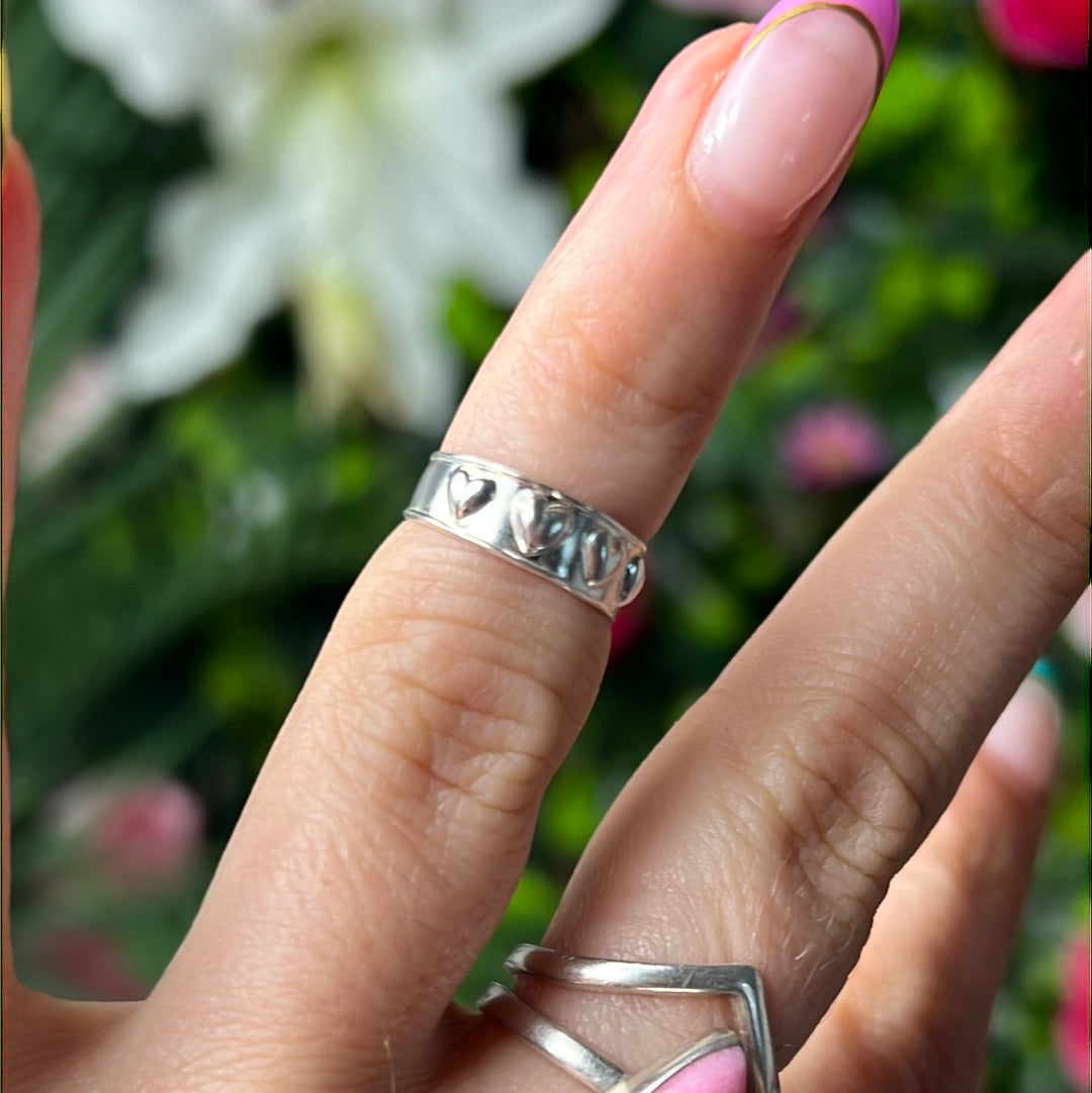 Raise your Heart - Mini Iddy Diddy - ( child / toe ) Adjustable 925 Sterling Silver Ring