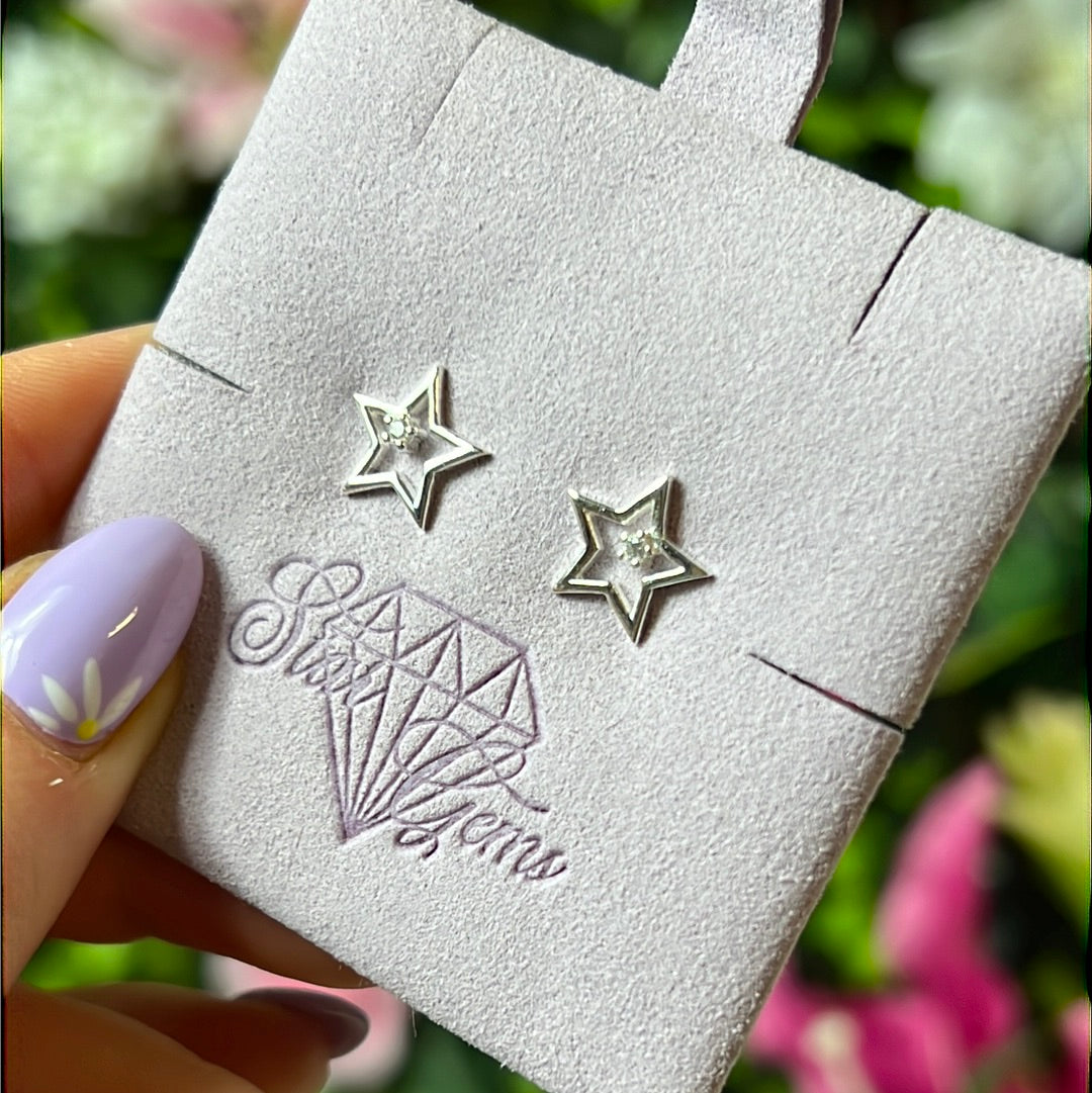 Star Bling Sterling Studs Earrings