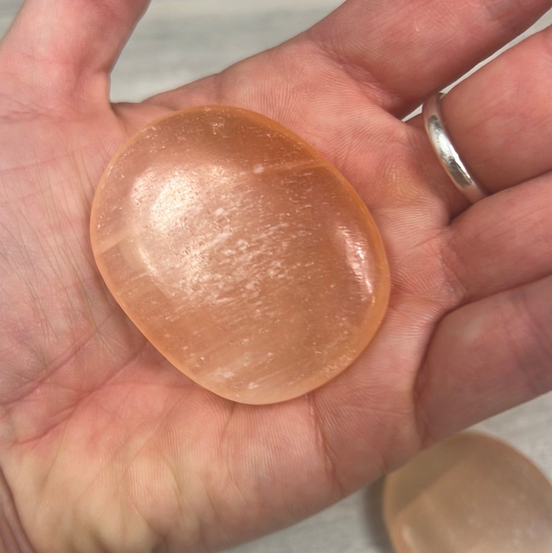 Peach Selenite Palm - orange