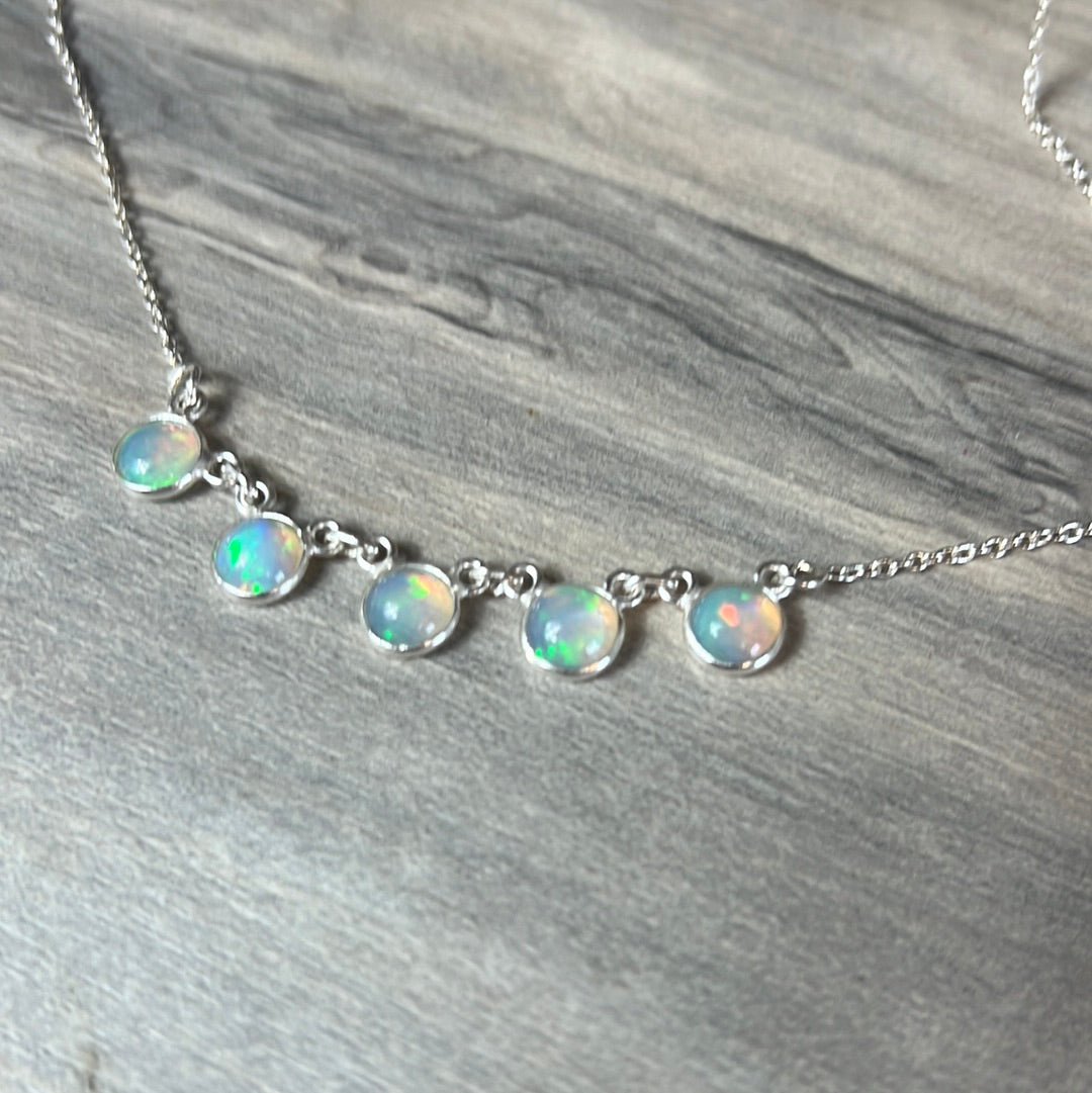 Ethiopian Opal Sterling Drop Necklace