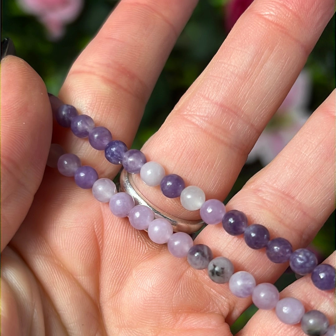 4mm Lepidolite Bead Bracelet