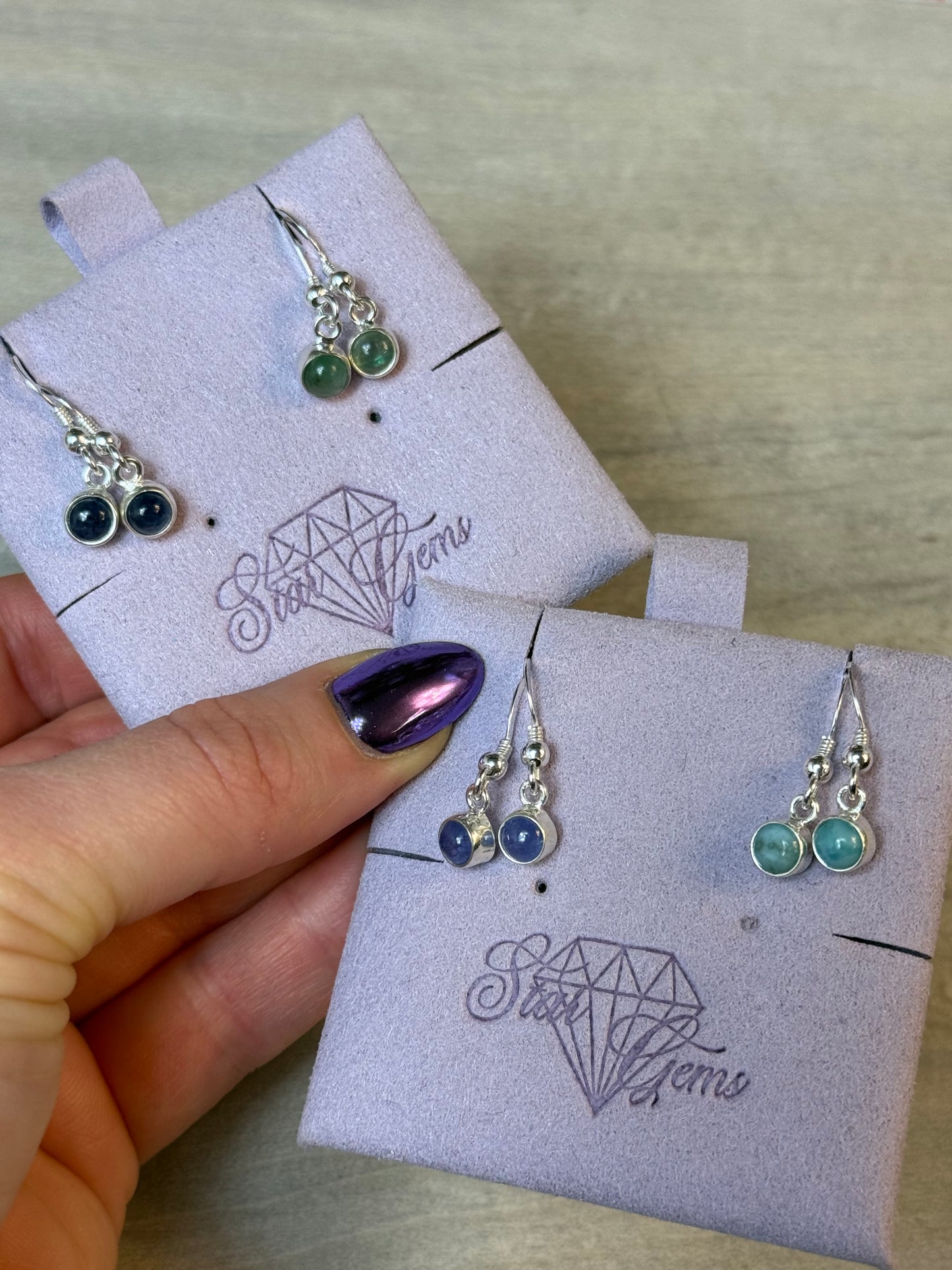 Sterling Silver NEW range Birthstone Earrings Hoop / Hook in Silver