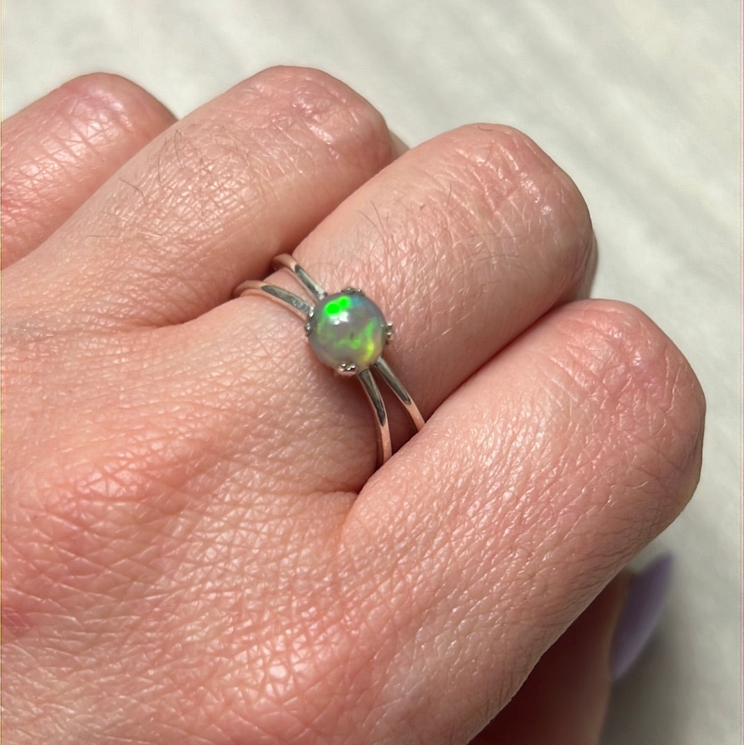 Ethiopian Opal 925 Sterling Silver Ring - Size P