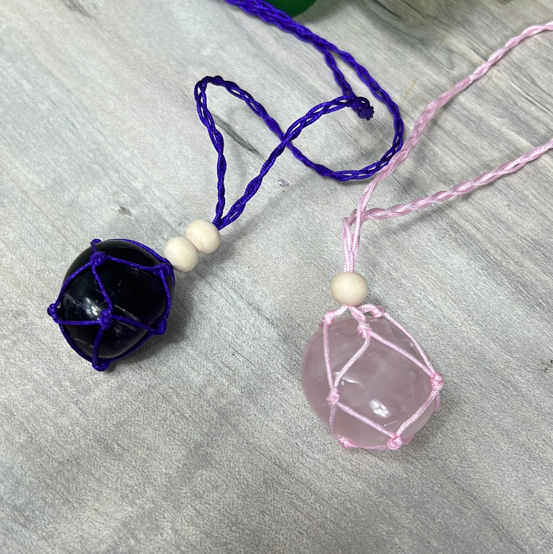 Macrame Net Cage Thread Necklace