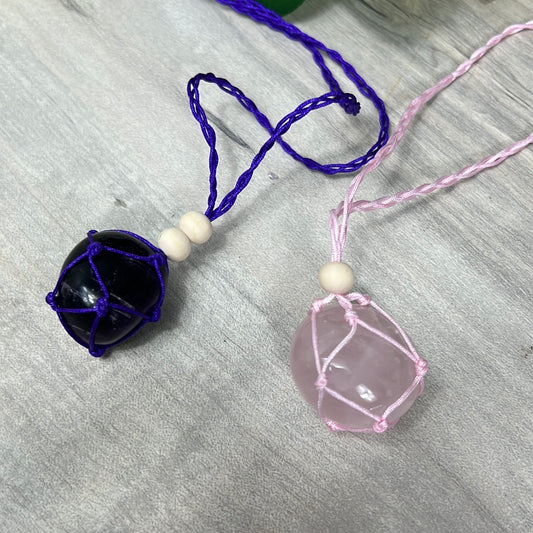 Macrame Net Cage Thread Necklace