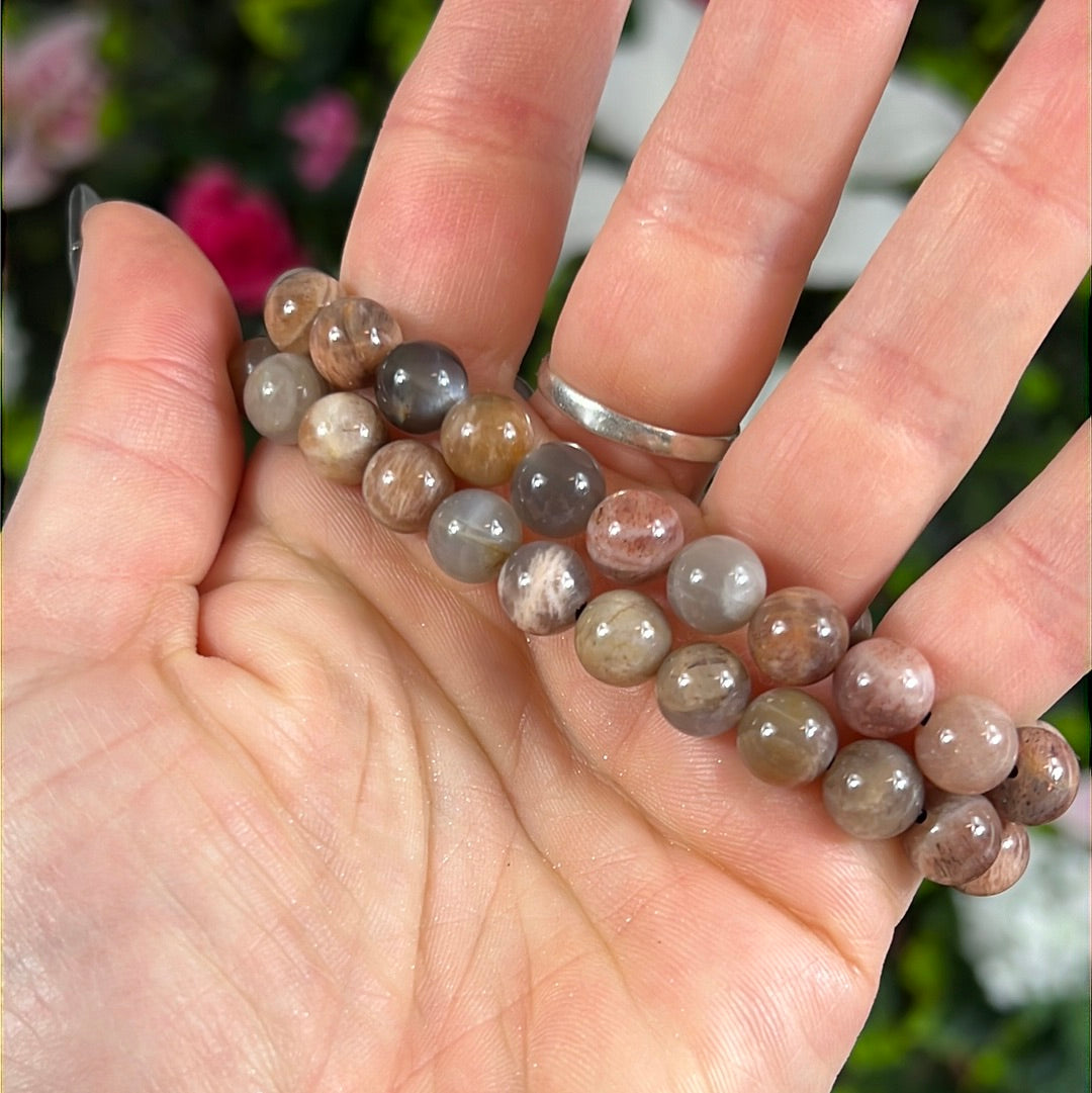 Black Moonstone Bead Bracelet