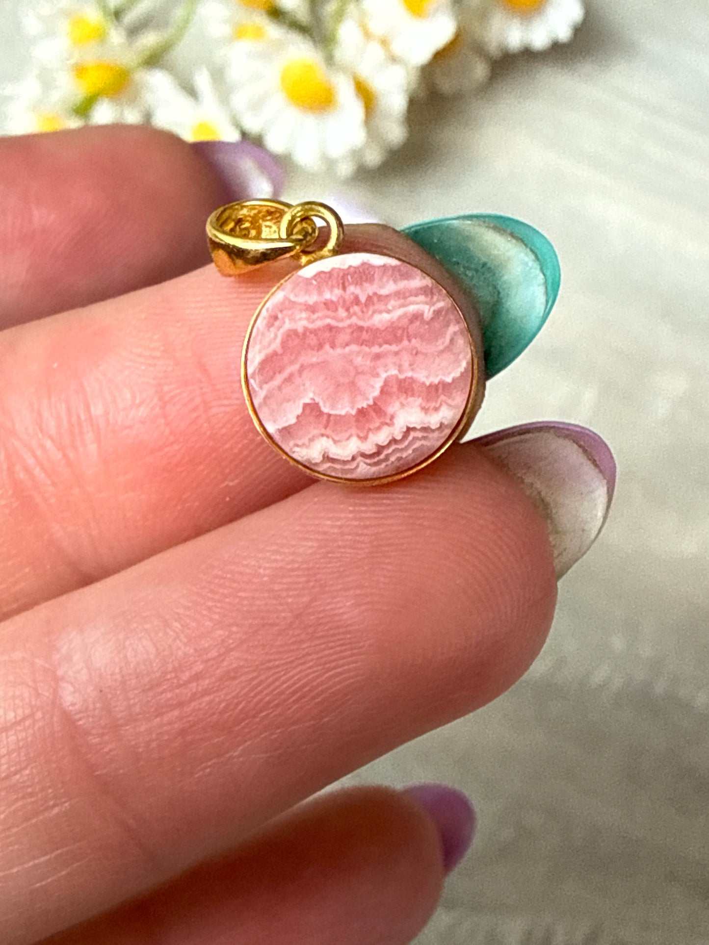 Flat 18K Gold Handmade Pendant