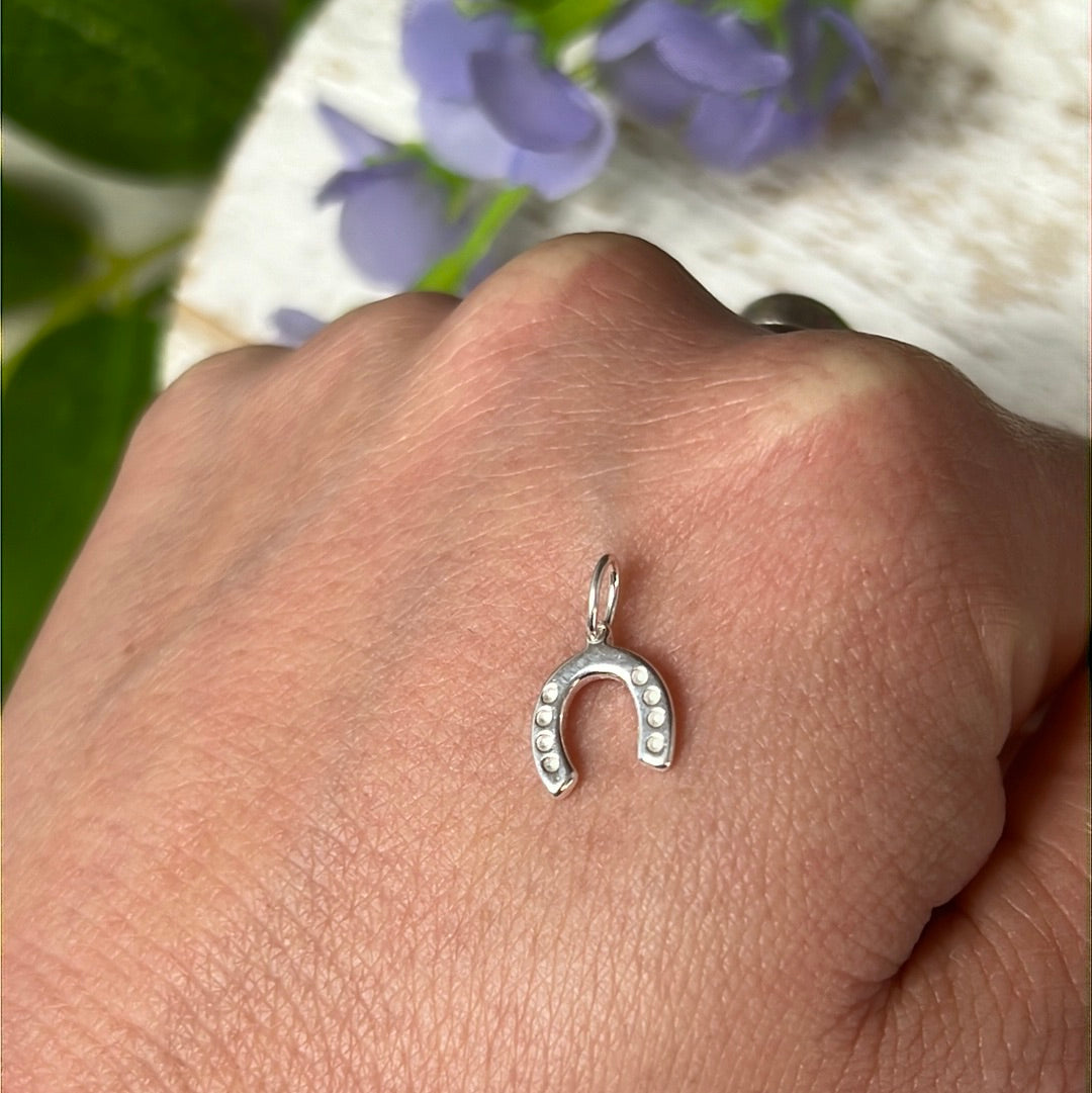 Good Luck Horseshoe 925 Sterling Silver Pendant Charm