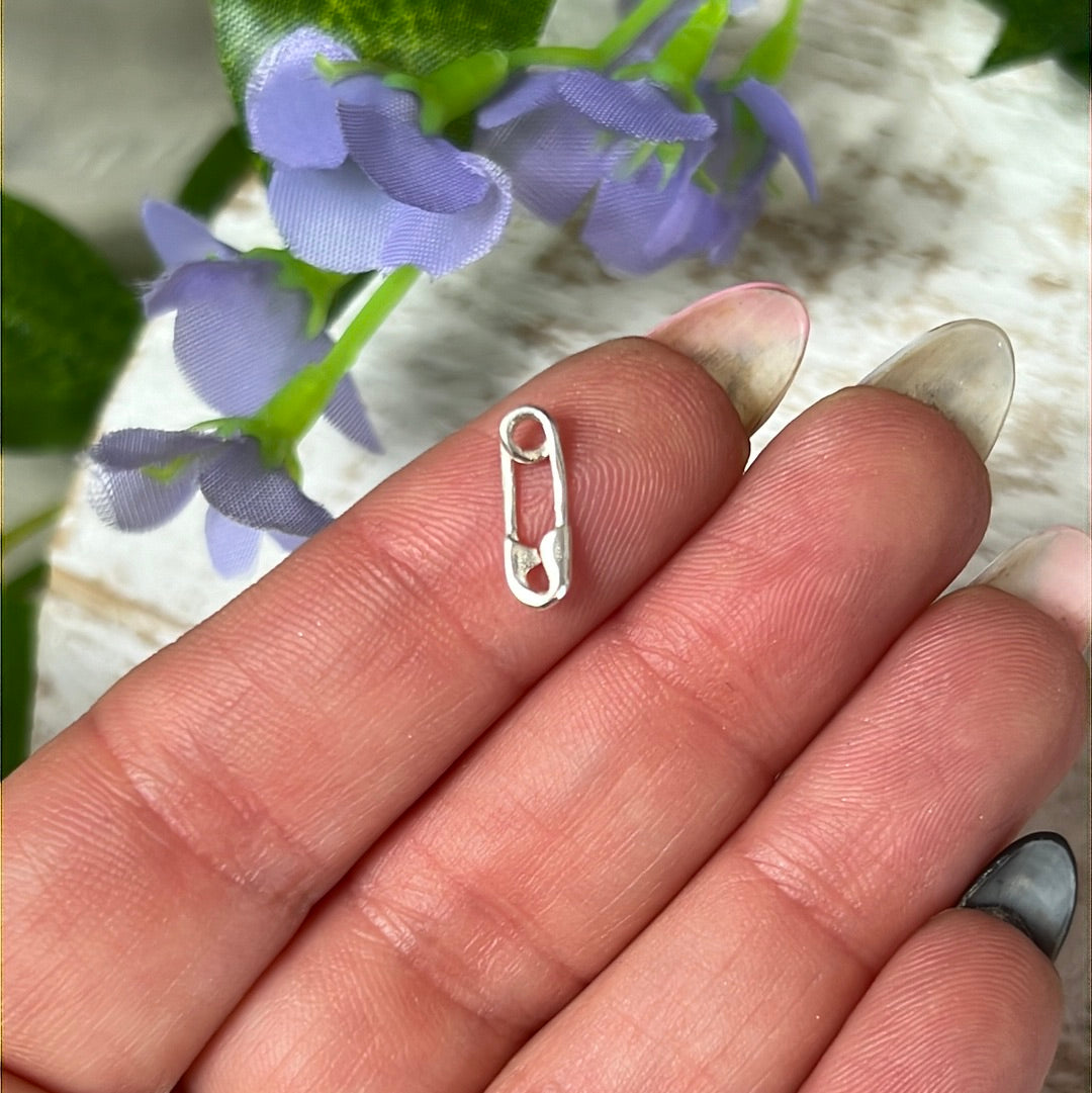 Safety Pin 925 Sterling Silver Pendant Charm