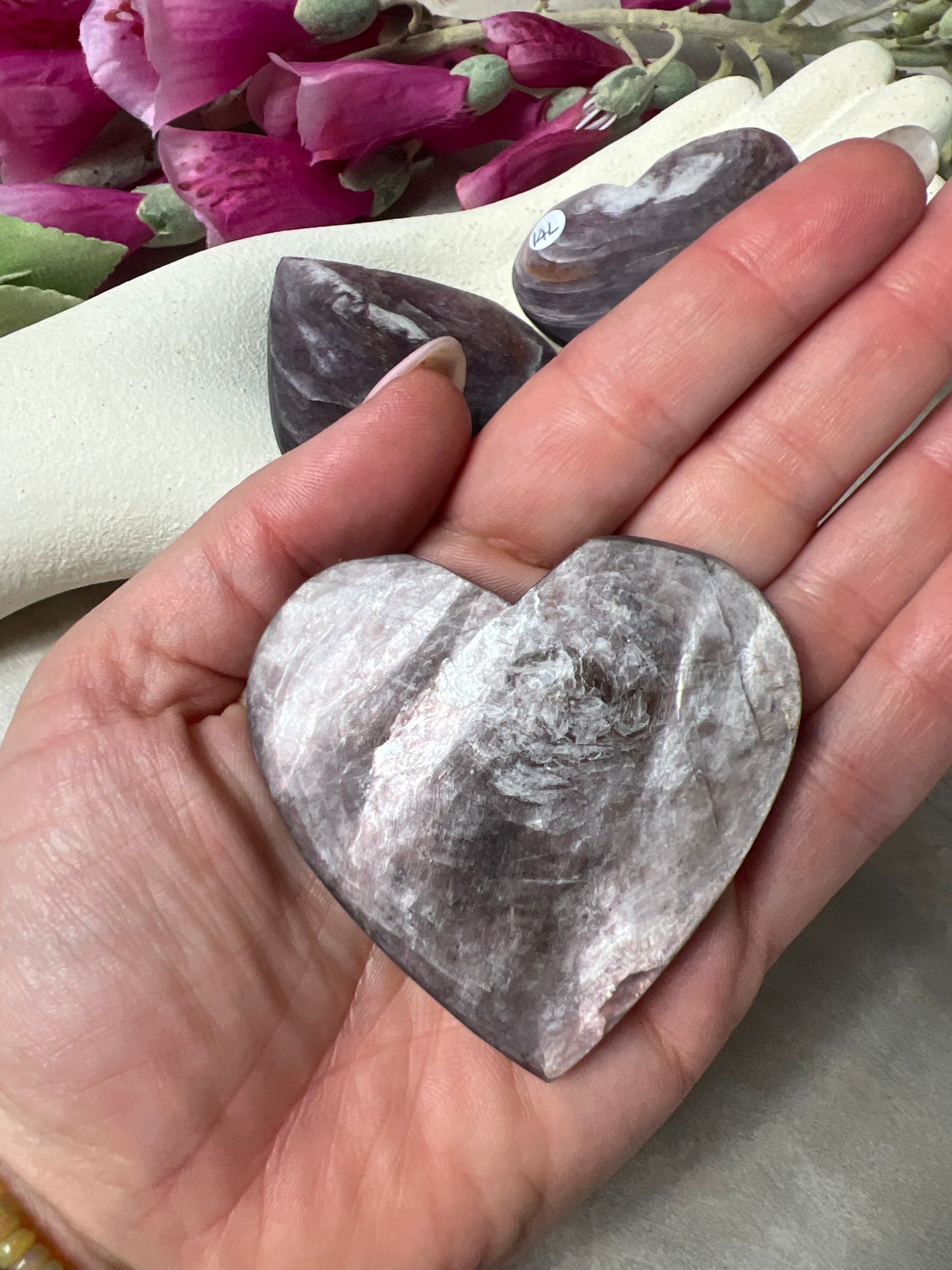Gem Lepidolite Heart