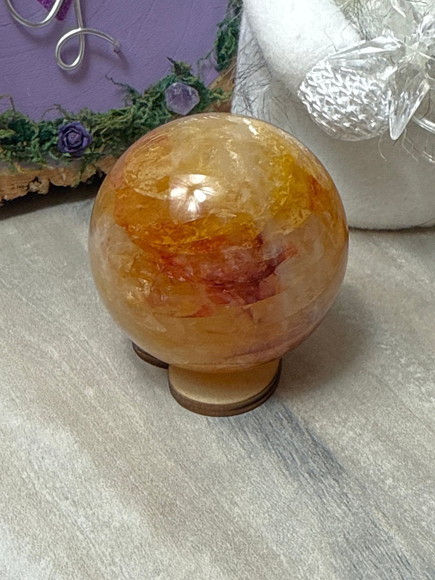 Fire Quartz & Golden Healer Sphere
