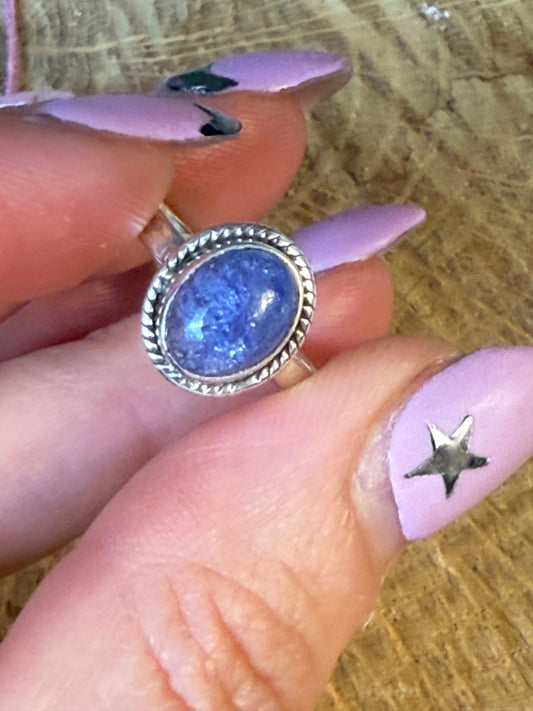 Tanzanite 925 Silver Ring - Size P