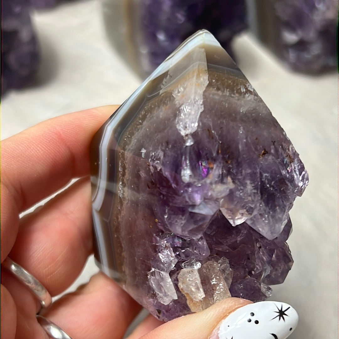 A Amethyst Agate Tower Points