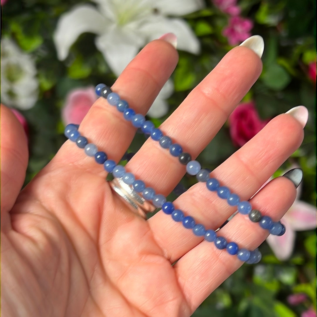 4mm Blue Quartz Bead Bracelet