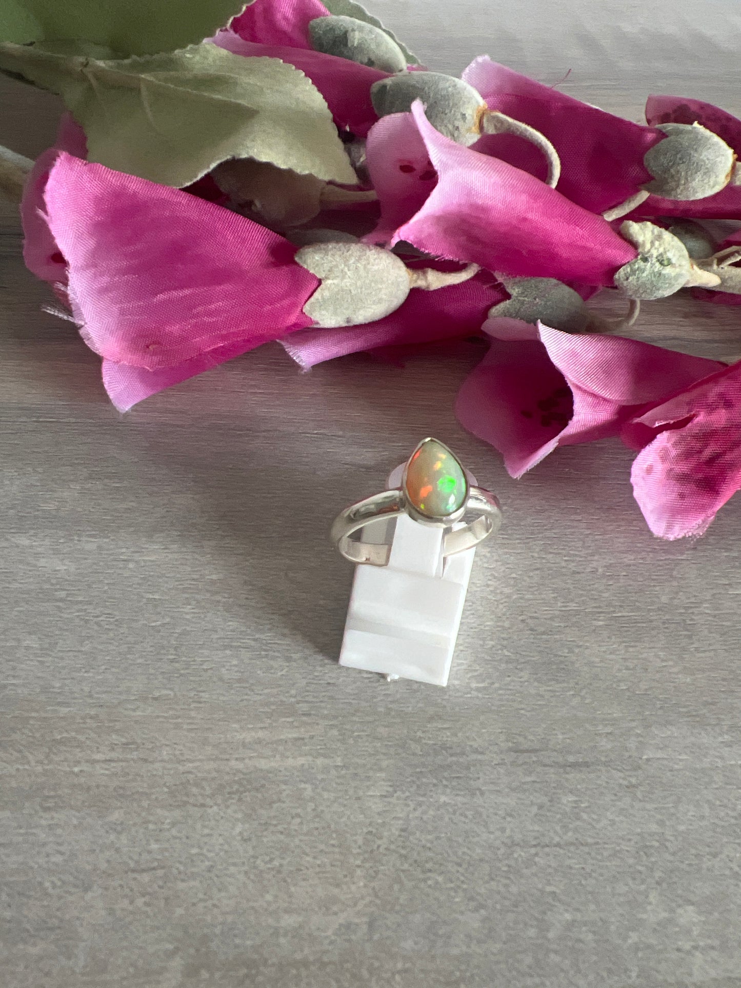 Ethiopian Opal 925 Sterling Silver Ring - Size Q